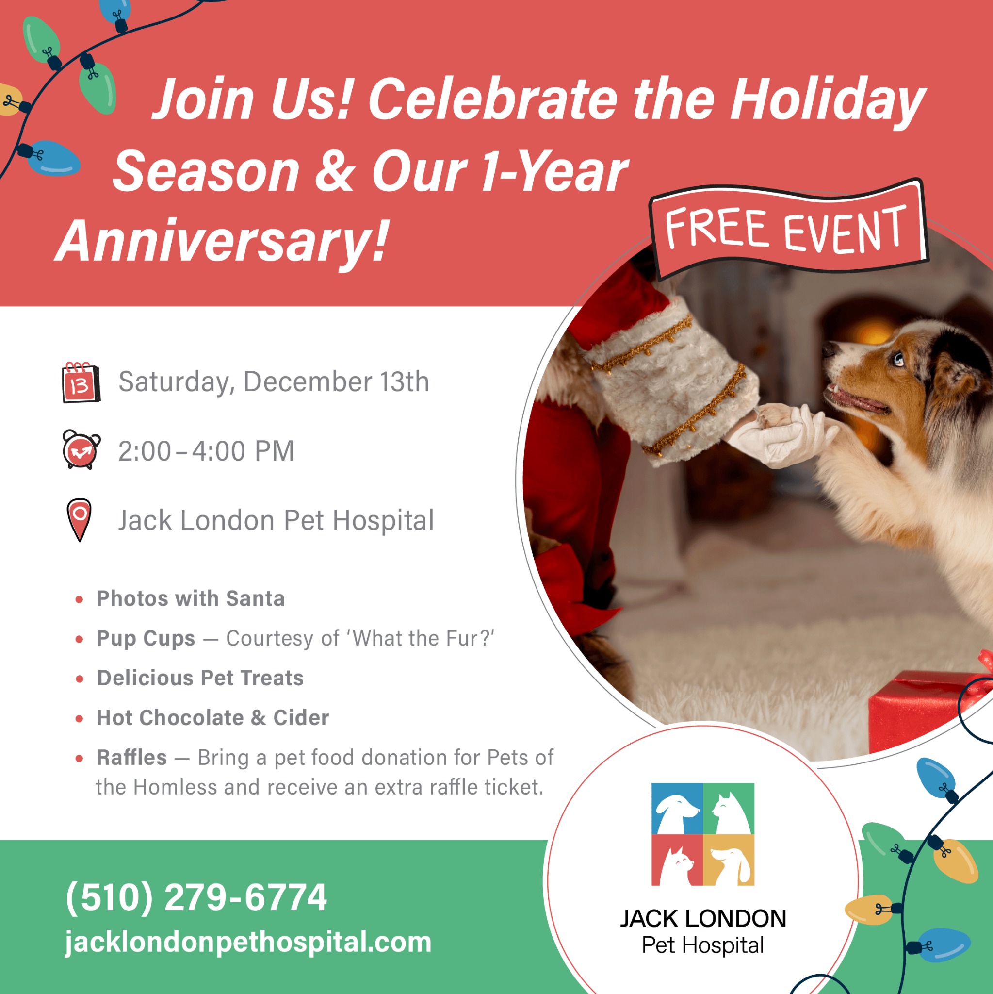 Jack London Pet Hospital Facebook ad: You and your pets are invited to our…