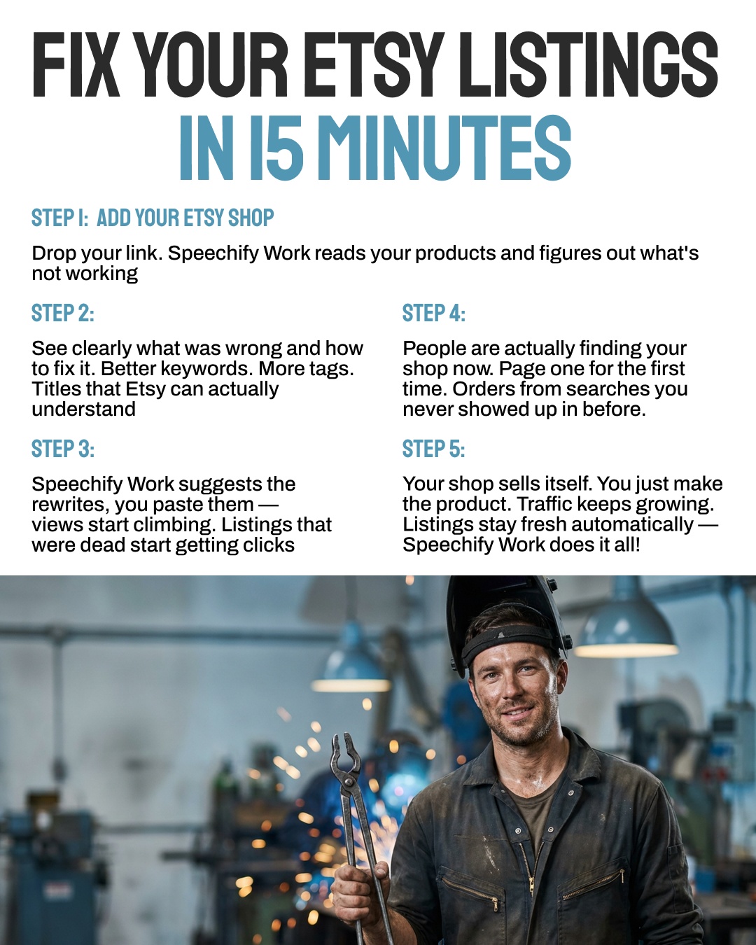 Speechify Work Facebook ad