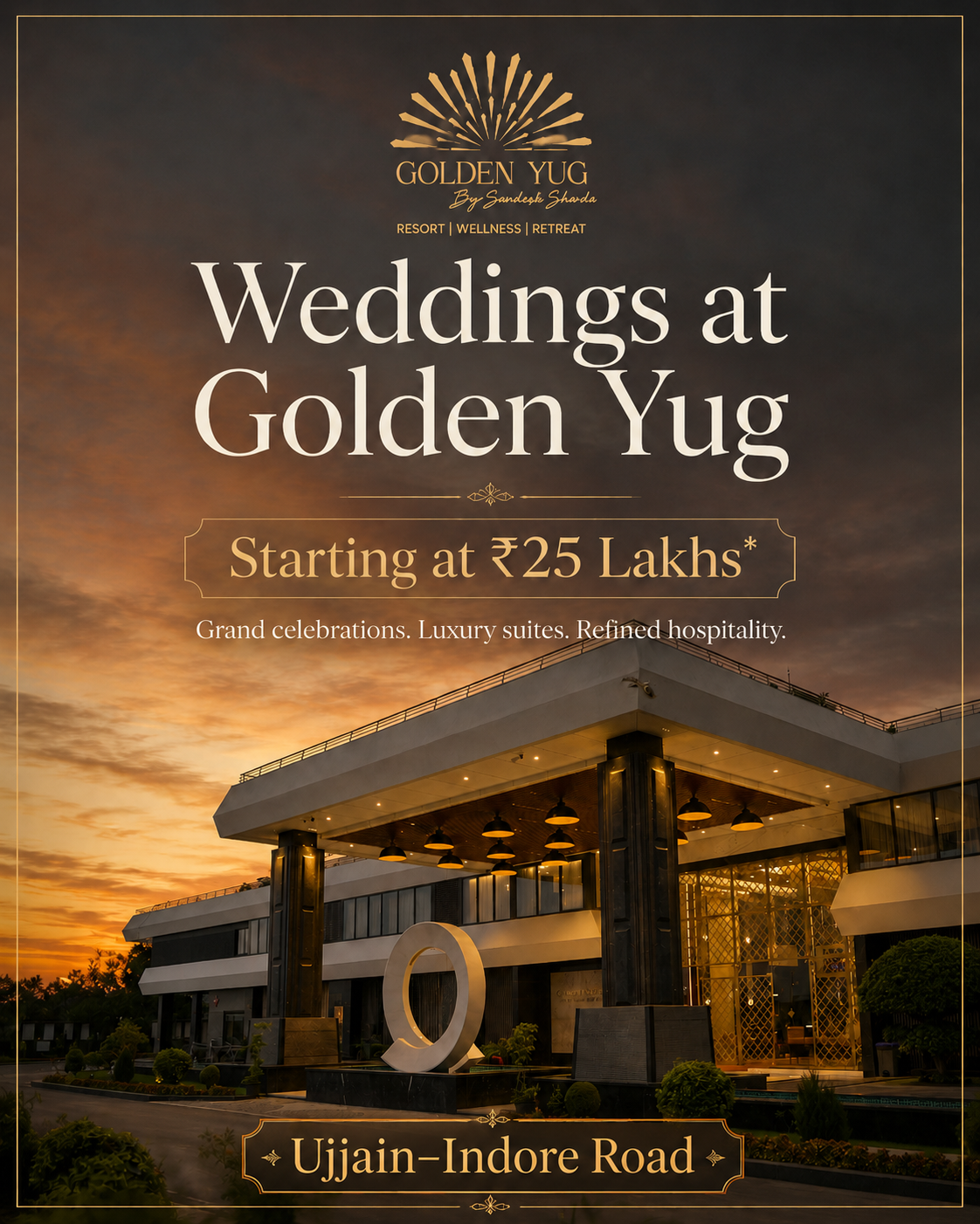 Golden Yug Resorts Facebook ad: Celebrate your wedding and special moments at Golden…