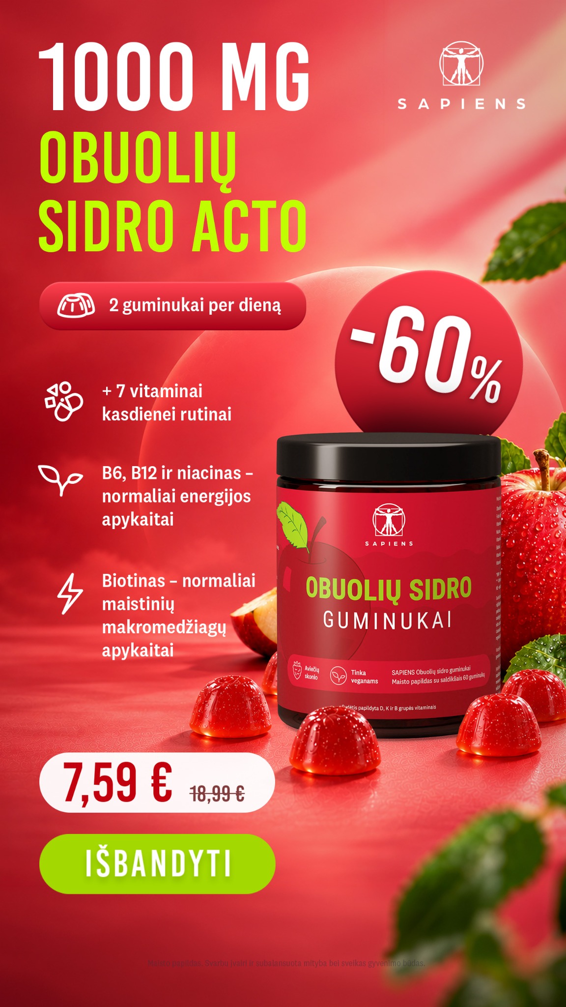 Sapiens Facebook ad: Tik 7,59 € | −60 %