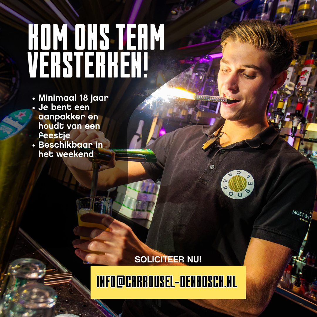 Carrousel 's-Hertogenbosch Facebook ad: KOM ONS TEAM VERSTERKEN!