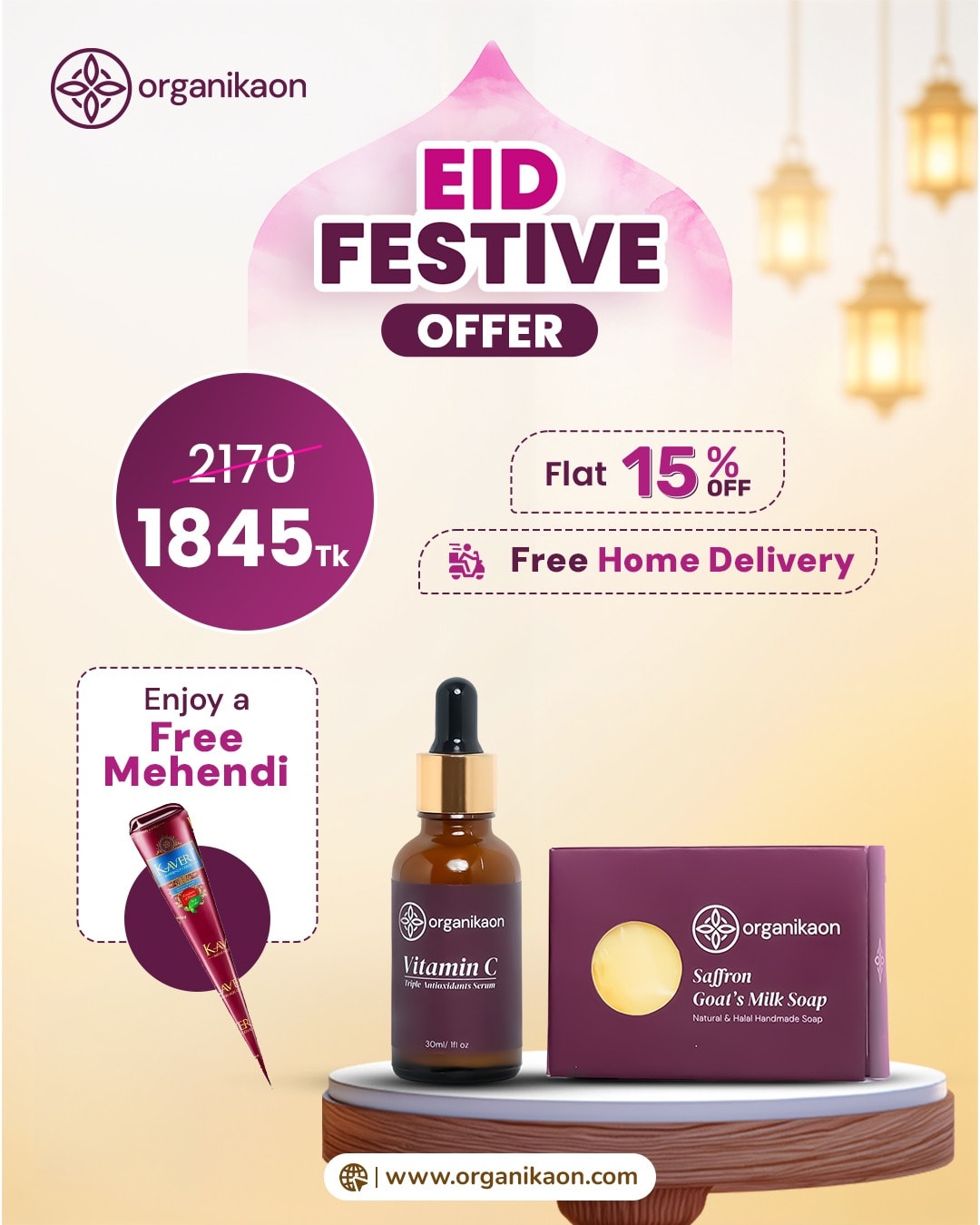 Organikaon - Organic Safe Luxury Facebook ad: Eid Festive Offer