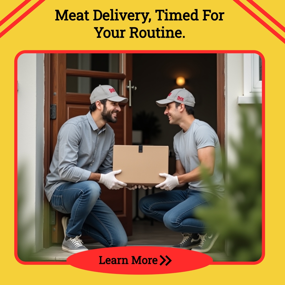 QuickSearches Trending Facebook ad: Home Meat Delivery: Delivery Options.
