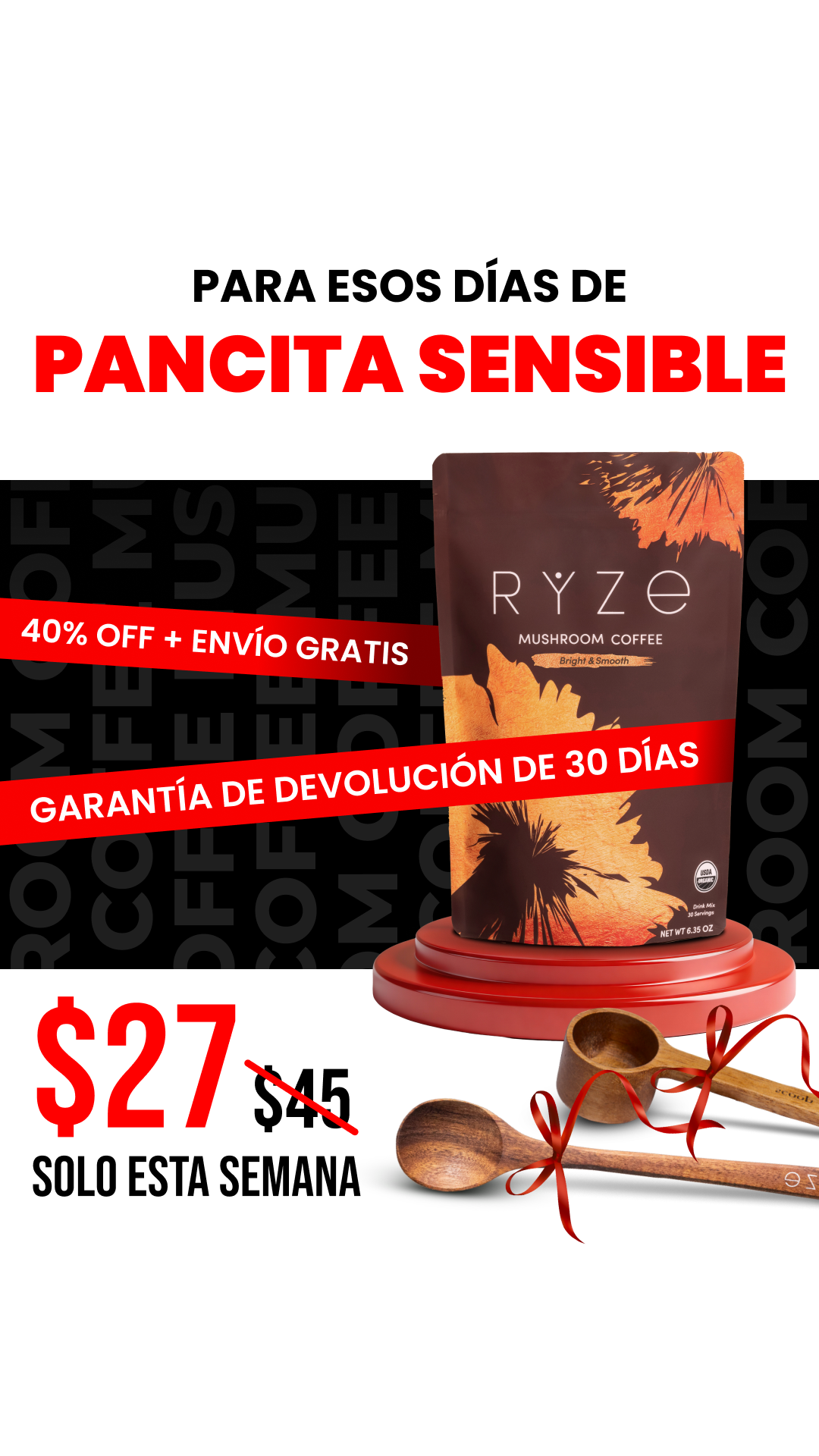 RYZE Superfoods Facebook ad