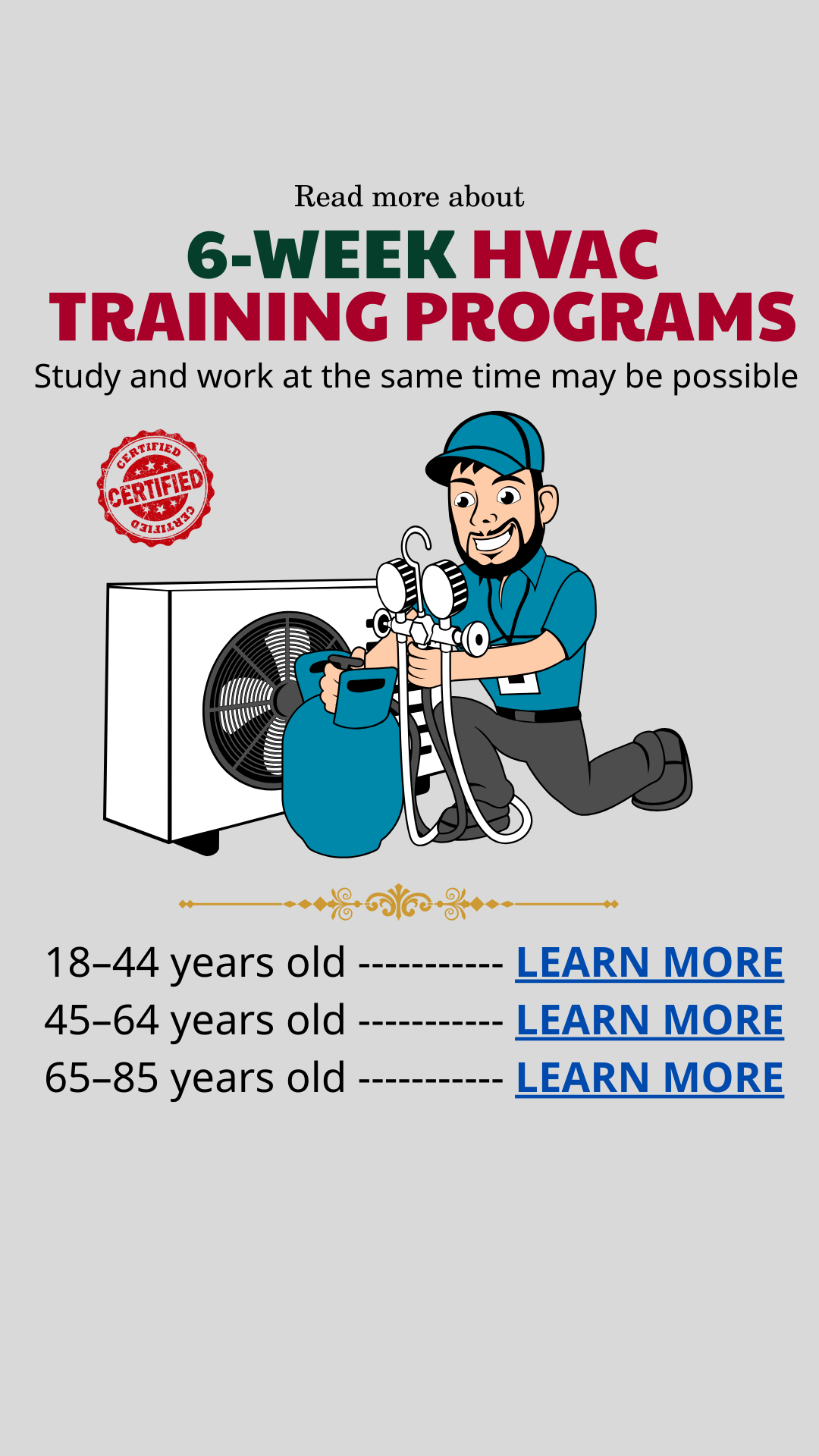 E-Learn Hub Facebook ad: Discover 6-Week HVAC Training