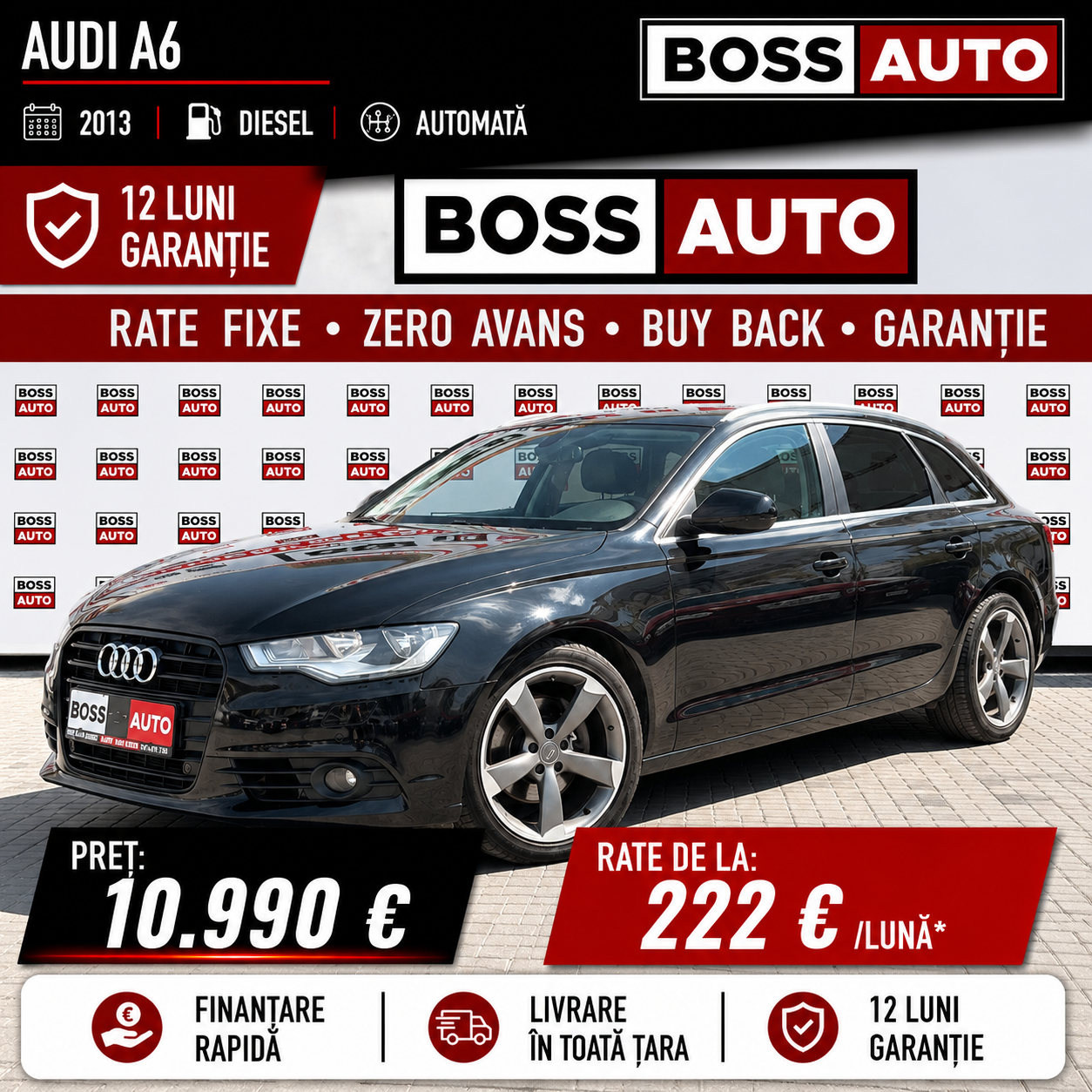 Boss Auto România Facebook ad: Audi. Eleganță care nu se demodează niciodată.