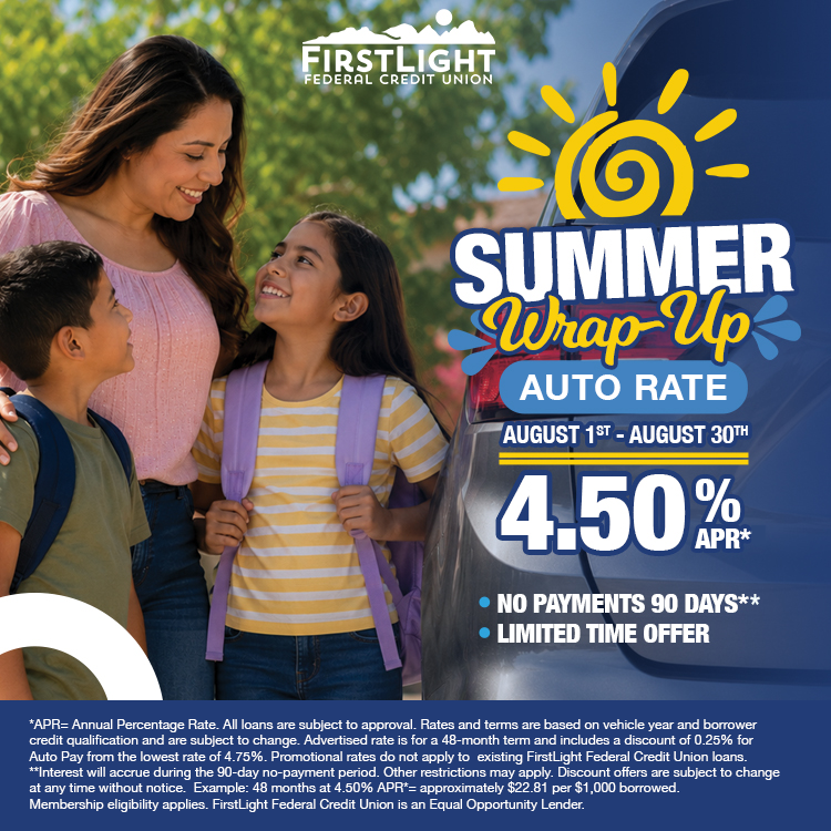 FirstLight FCU Facebook ad from Aug 10, 2026