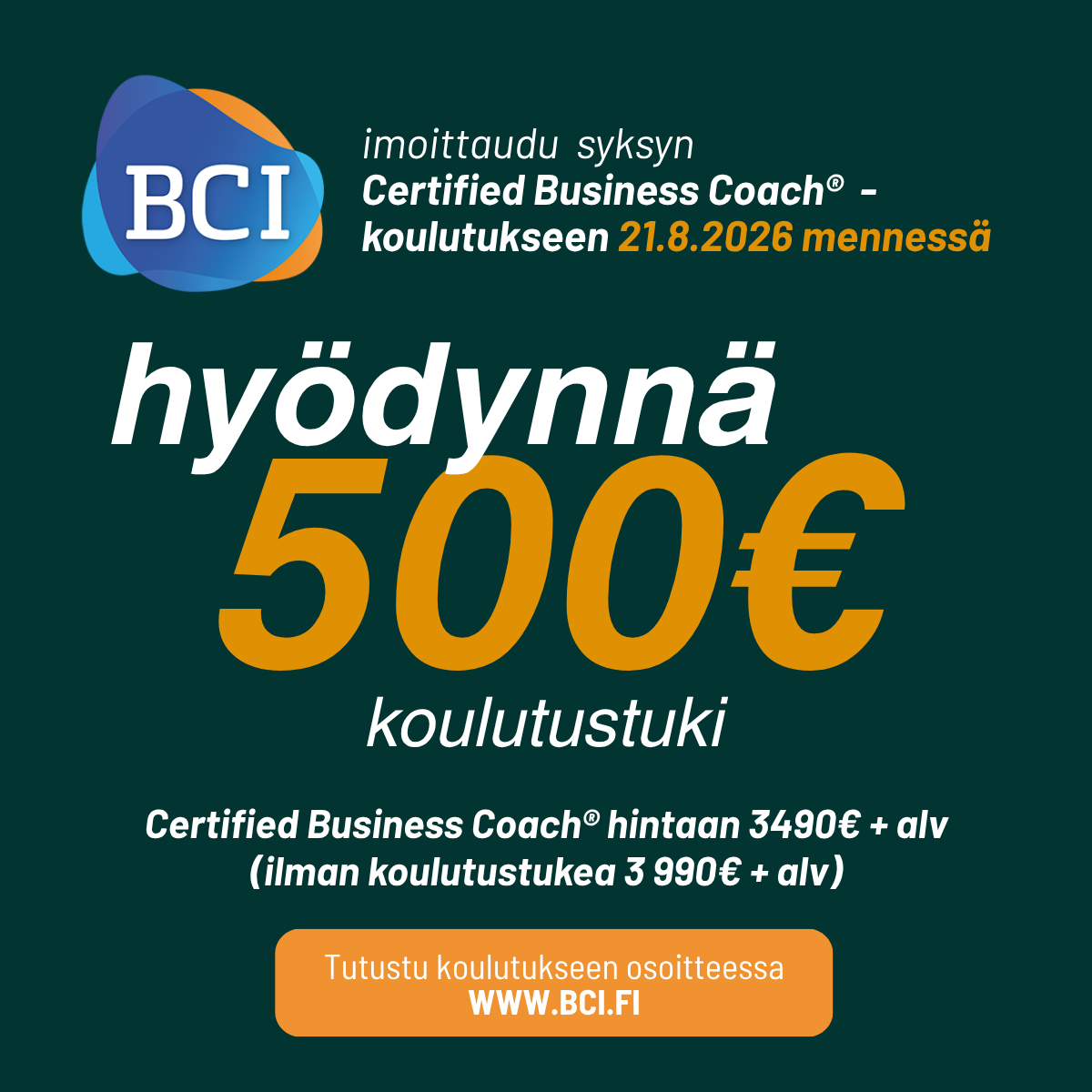 BCI Business Coaching Institute Facebook ad