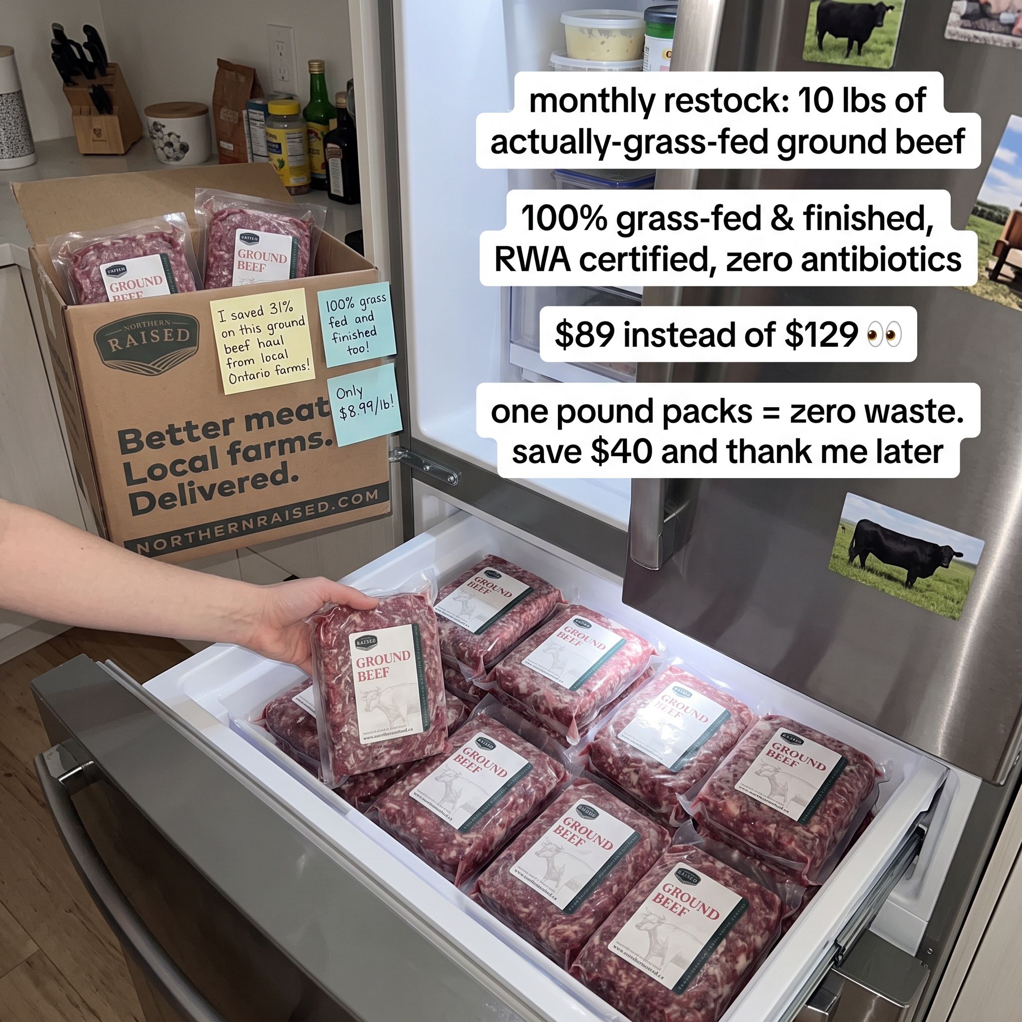 Northern Raised Facebook ad: Farm-Direct Meat, Delivered