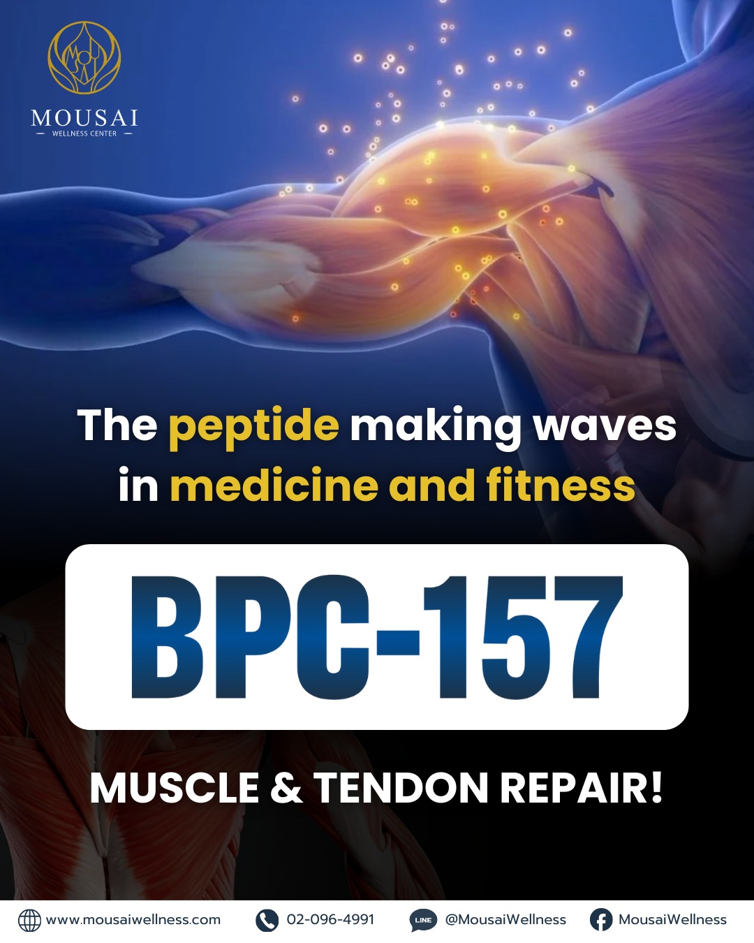 Mousai Wellness Center: มูไซ เวลเนส เซ็นเตอร์ Facebook ad: Supercharge Your Recovery with BPC-157!