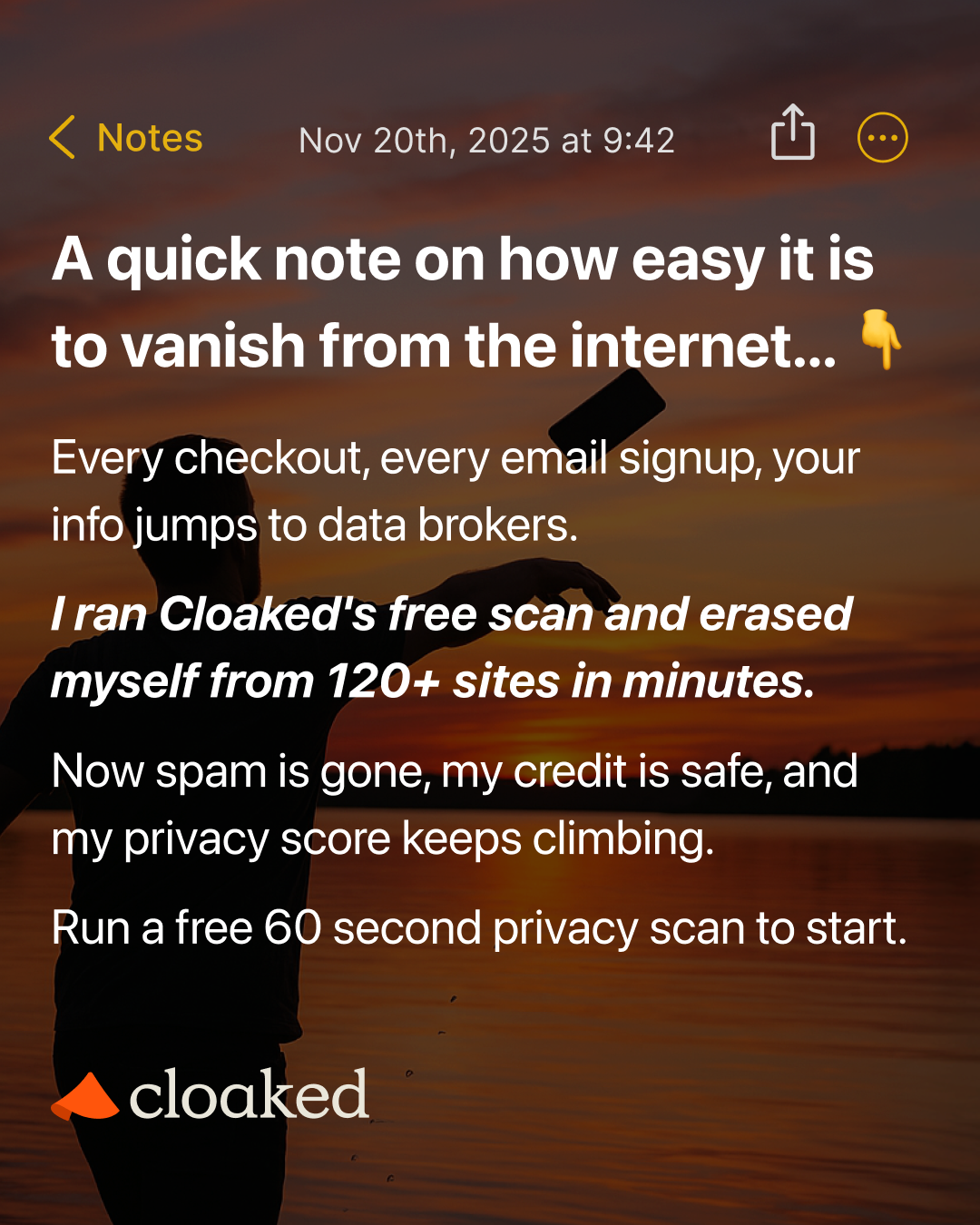 Cloaked Inc. Facebook ad
