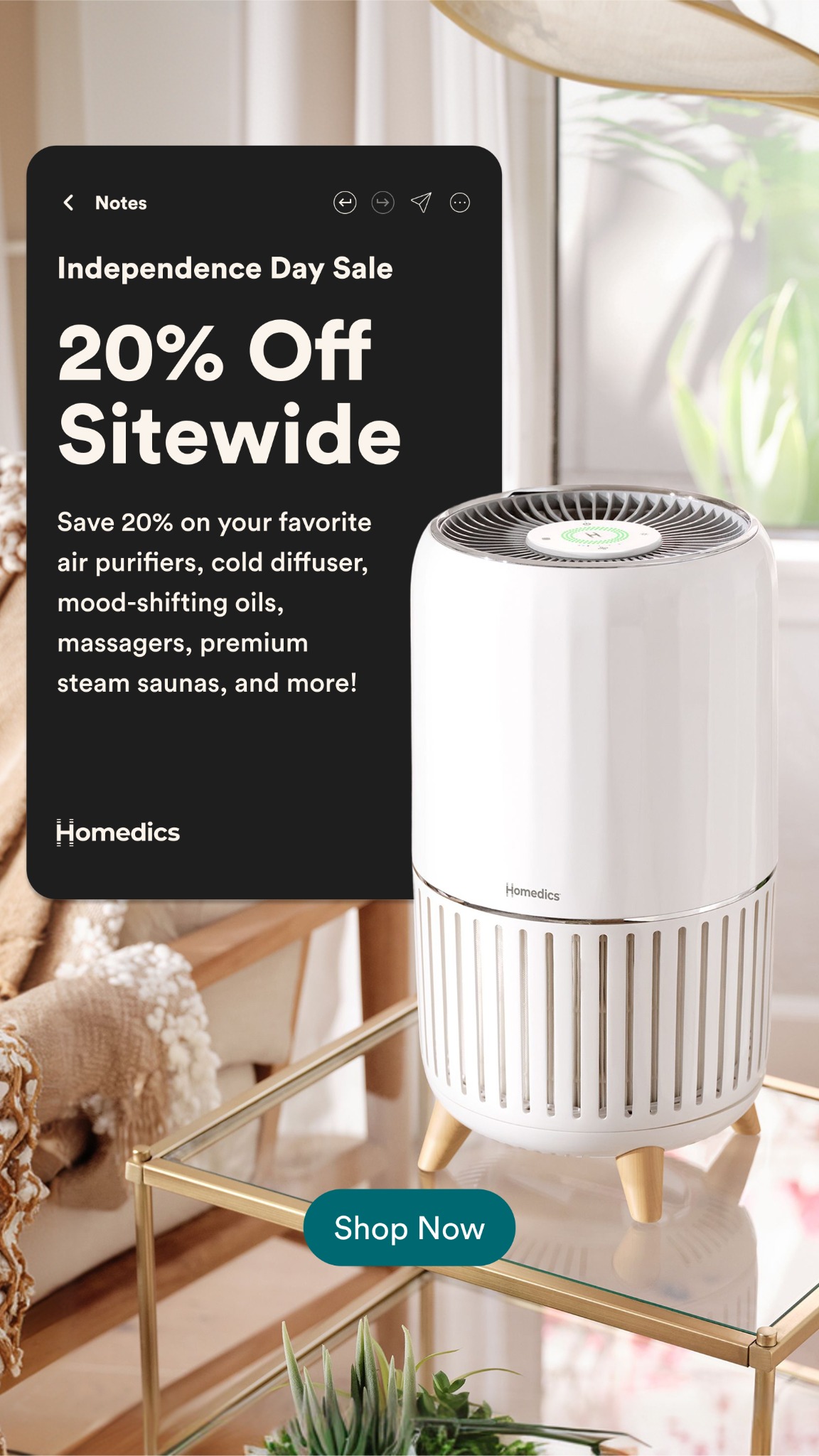 Homedics Facebook ad