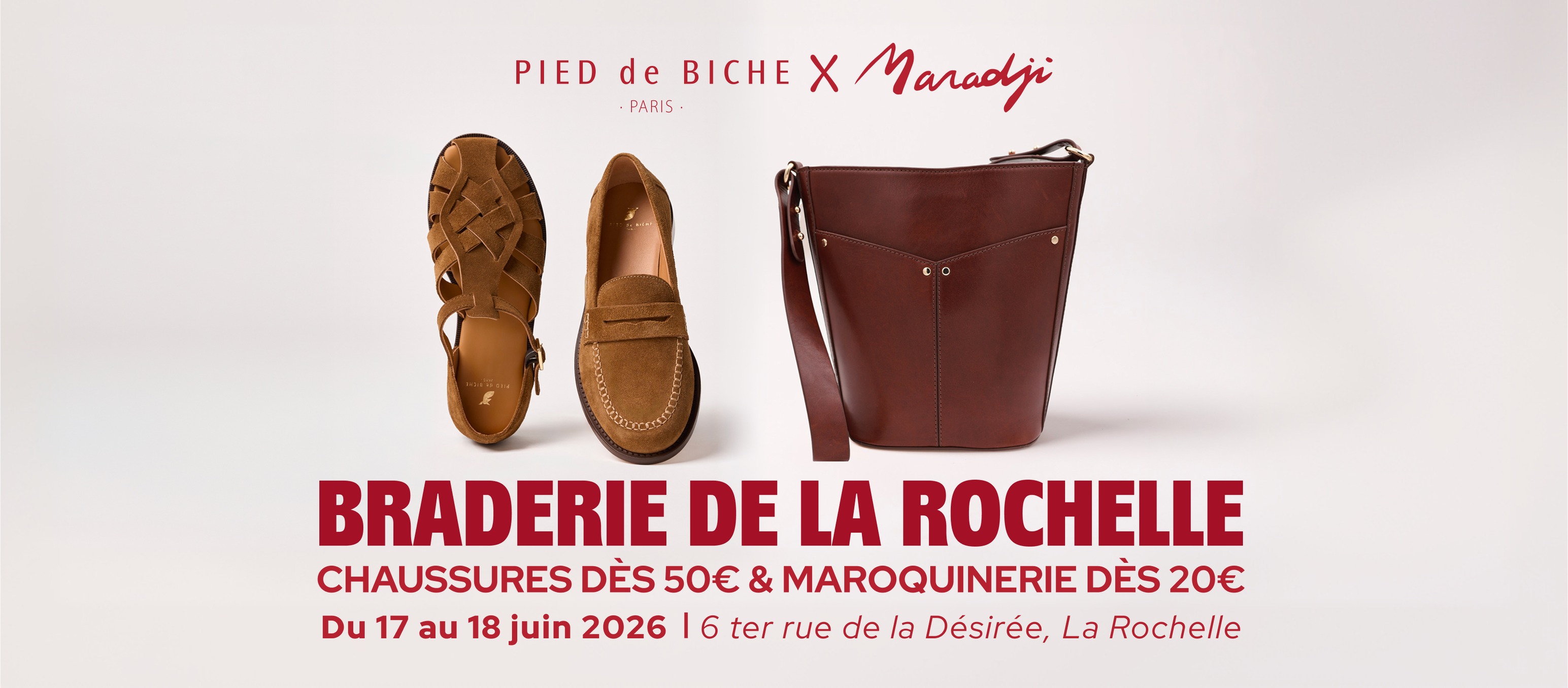 Pied de Biche Facebook ad: Braderie Pied de Biche x Maradji 2026 - La Rochelle