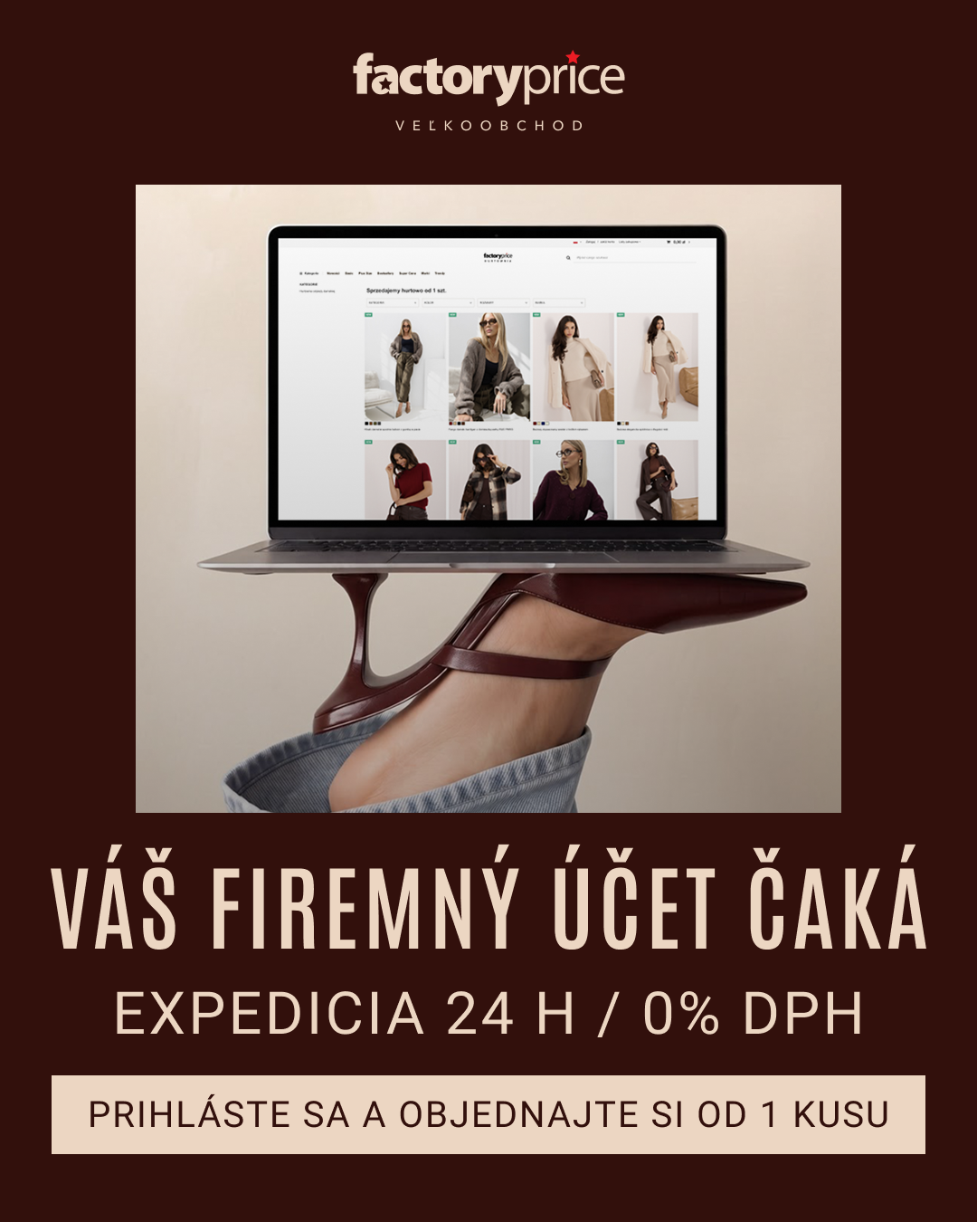 Factoryprice.Hurtownia Facebook ad: Váš firemný účet už čaká