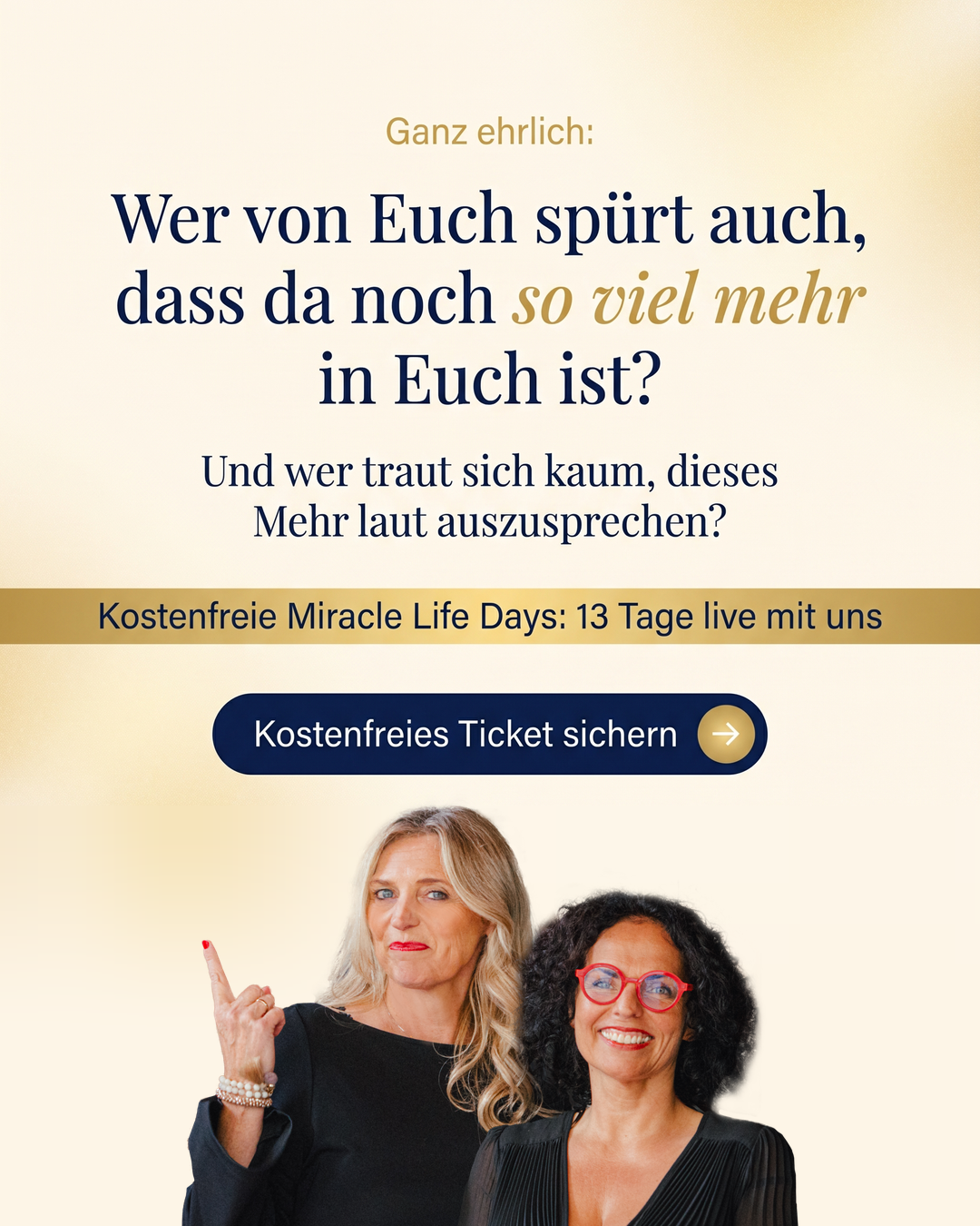 Susanne & Nicole Facebook ad: Online: Miracle Life Days