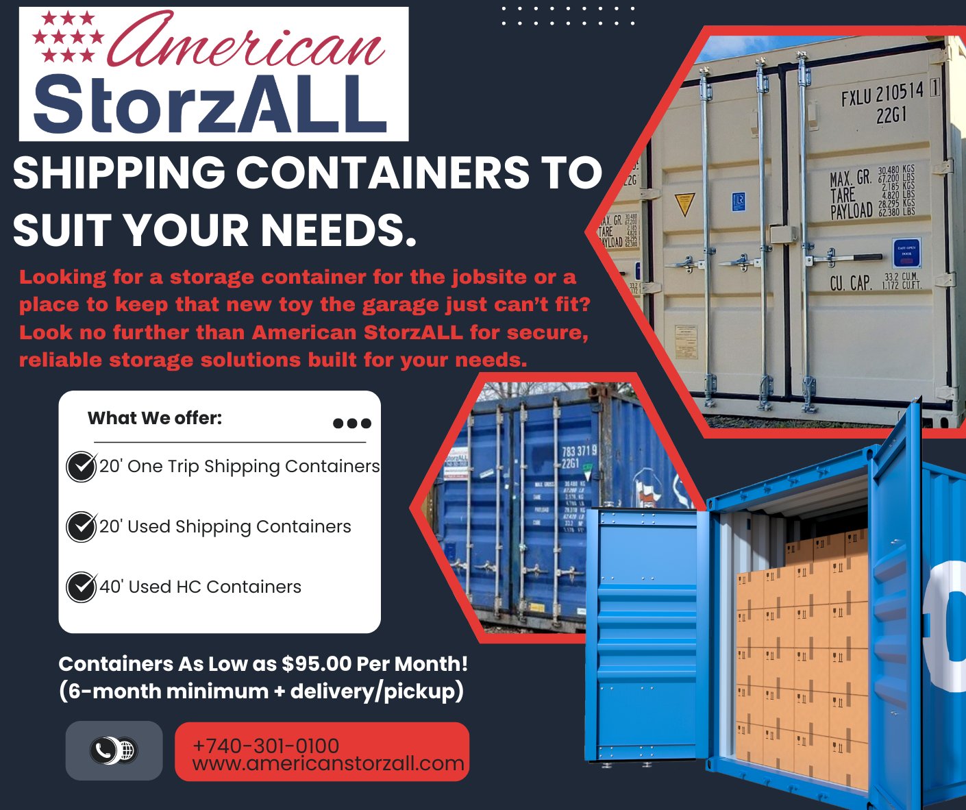 American Storzall Facebook ad: Need extra storage without breaking the bank?