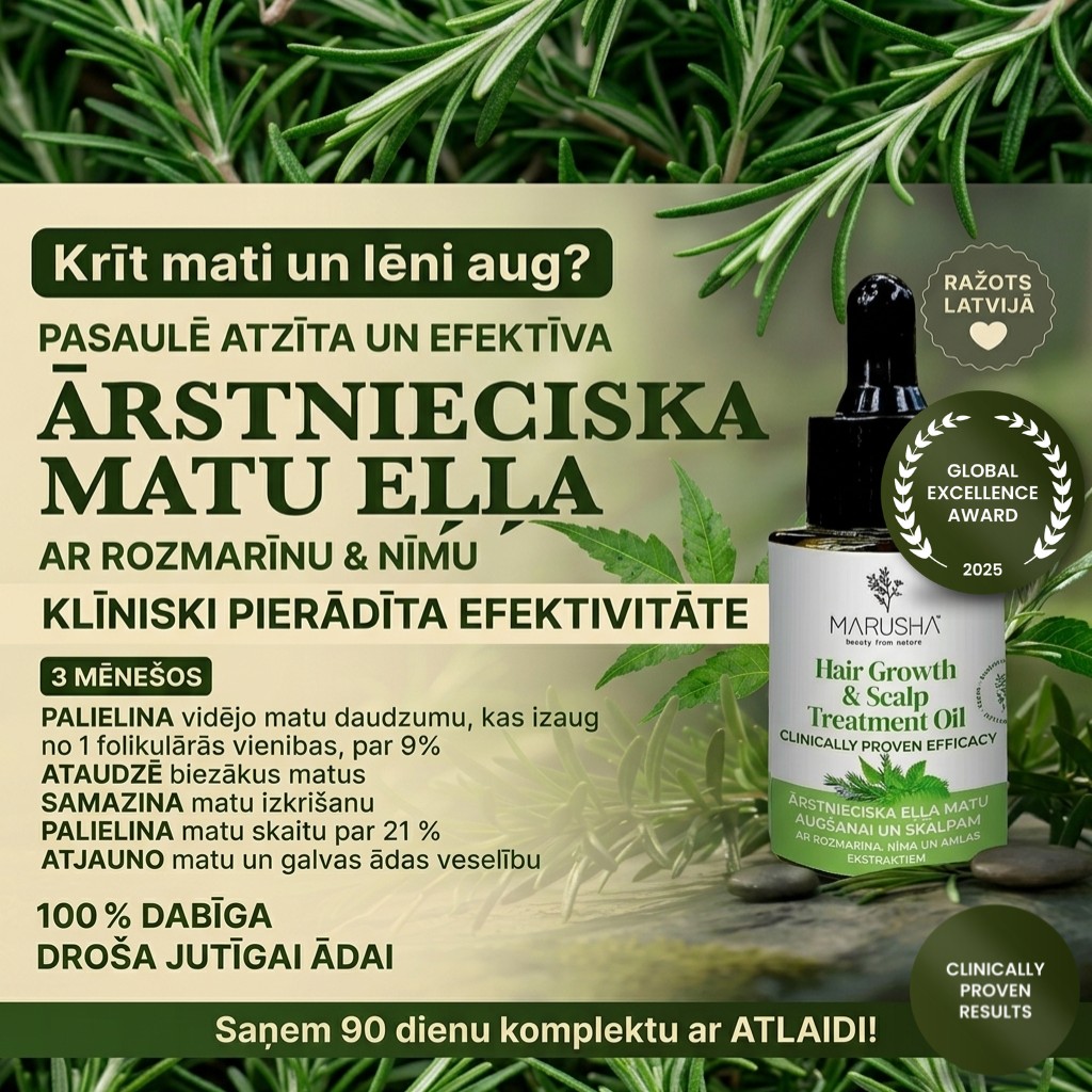 Marusha Nord Ecosmetic Facebook ad: Izcilas atsauksmes + Klīniski pierādīta matu eļļa