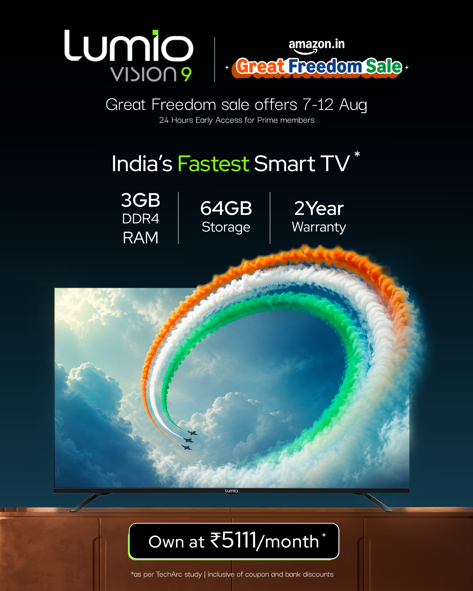 Lumio Facebook ad: Lumio Vision 9 - India's Fastest Smart TV