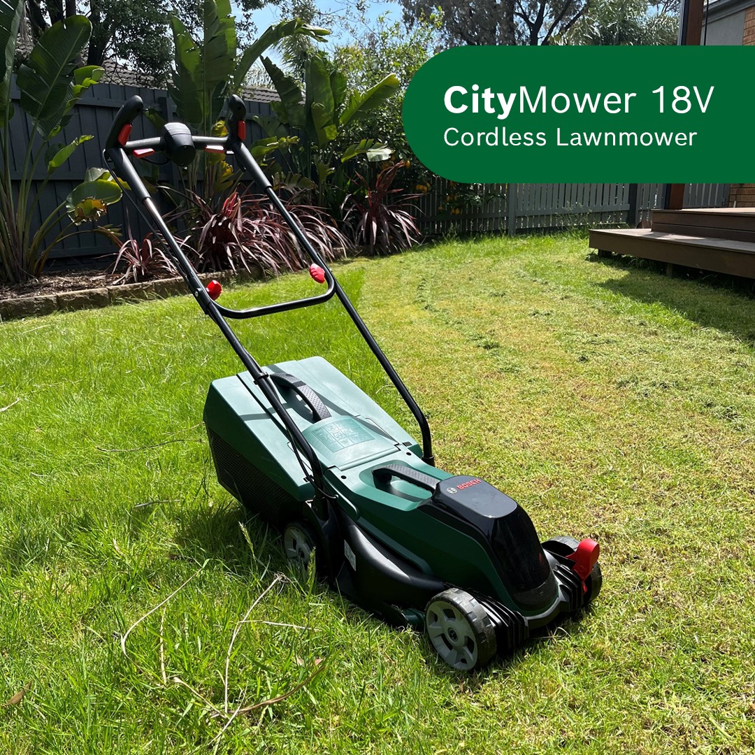 Bosch DIY Power Tools Australia and New Zealand Facebook ad: CityMower 18V-32-300 Cordless Lawnmower | Bosch DIY