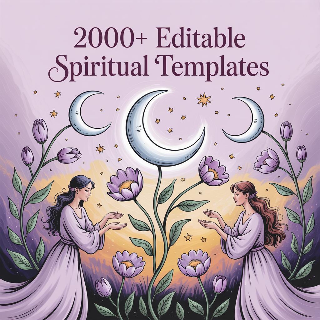 Mystic Downloads Facebook ad: 2,000 spiritual templates. Done for you.