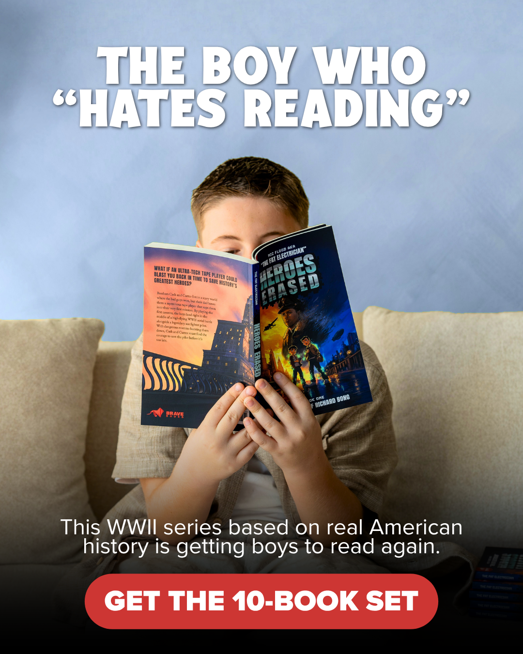 BRAVE Books Facebook ad: Get Your Son Hooked on Reading