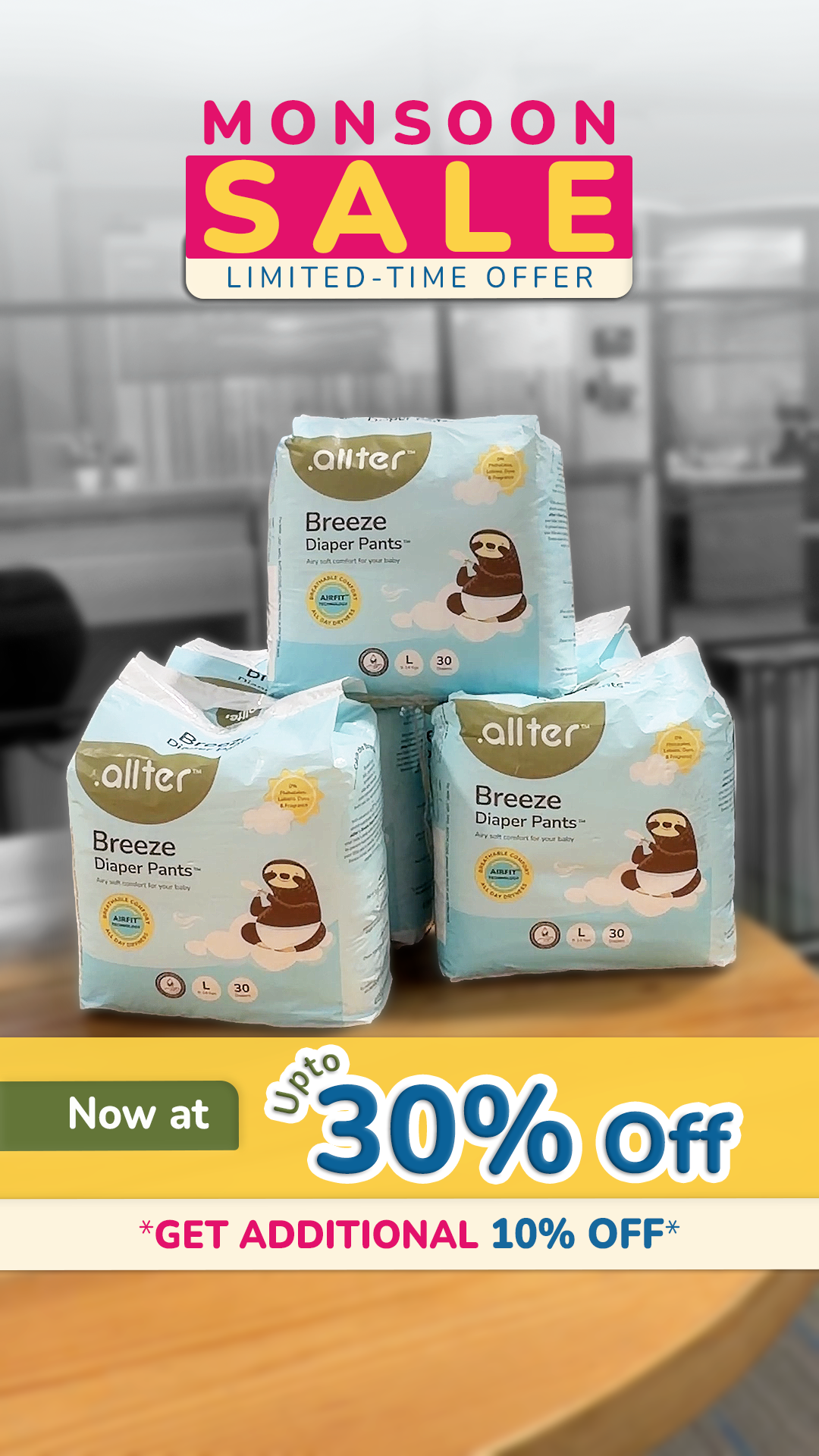 Allter Facebook ad: Rainy days call for smarter shopping!