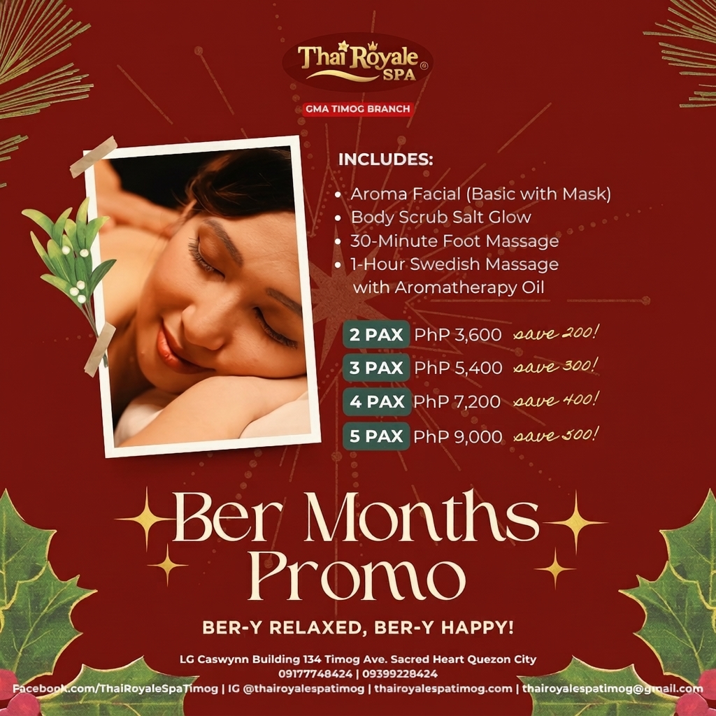 Thai Royale Spa GMA Timog Facebook ad: BER MONTHS PROMO