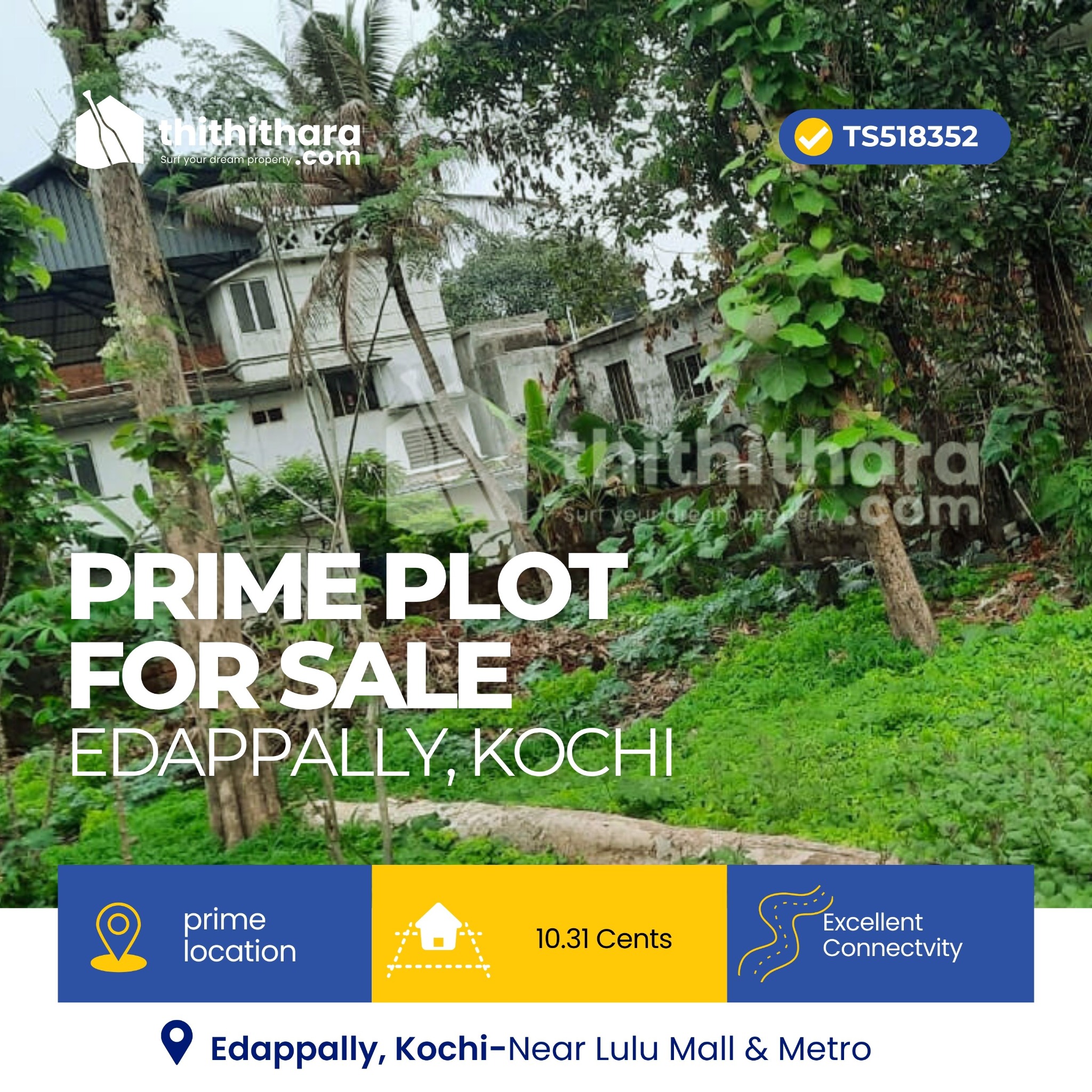 Thithithara.com Facebook ad: Prime 10.31 Cent Land in Edappally -Kochi |…
