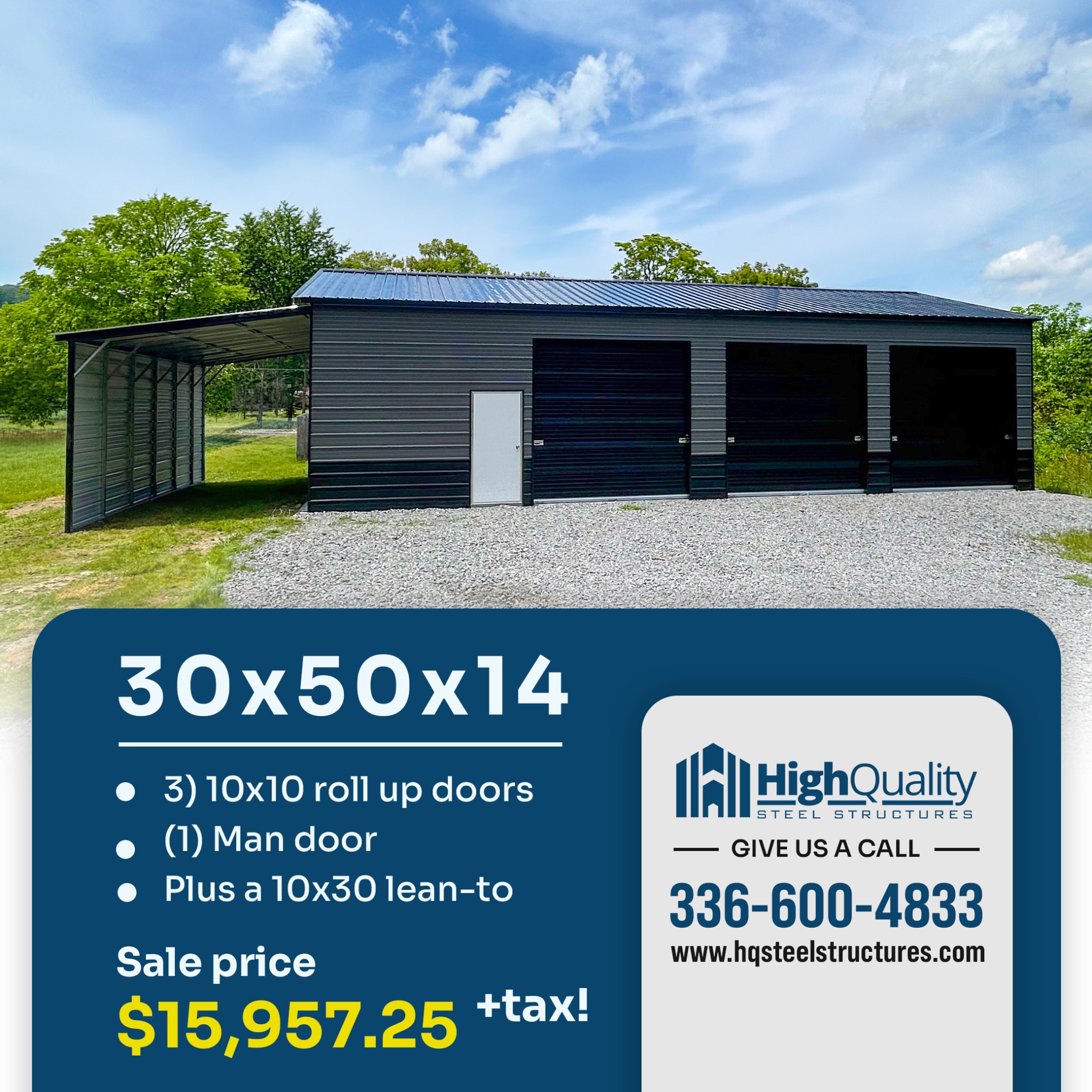 High Quality Steel Structures Facebook ad: Looking for a metal building?