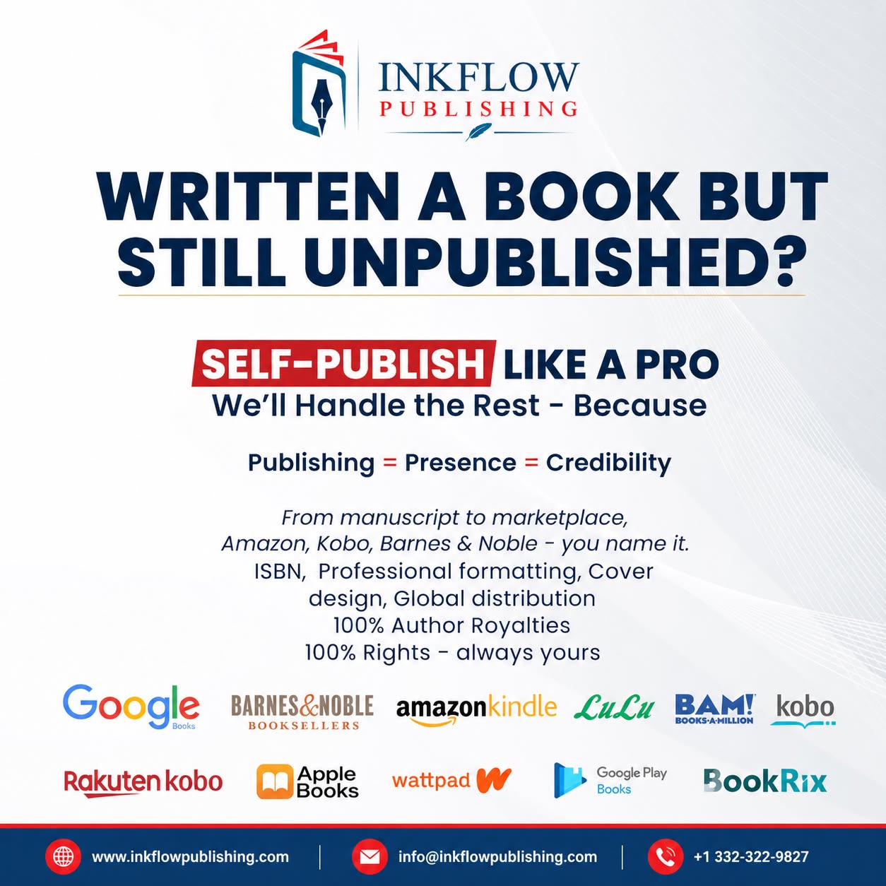 Inkflow Publishing Facebook ad: Publish It Right Now!