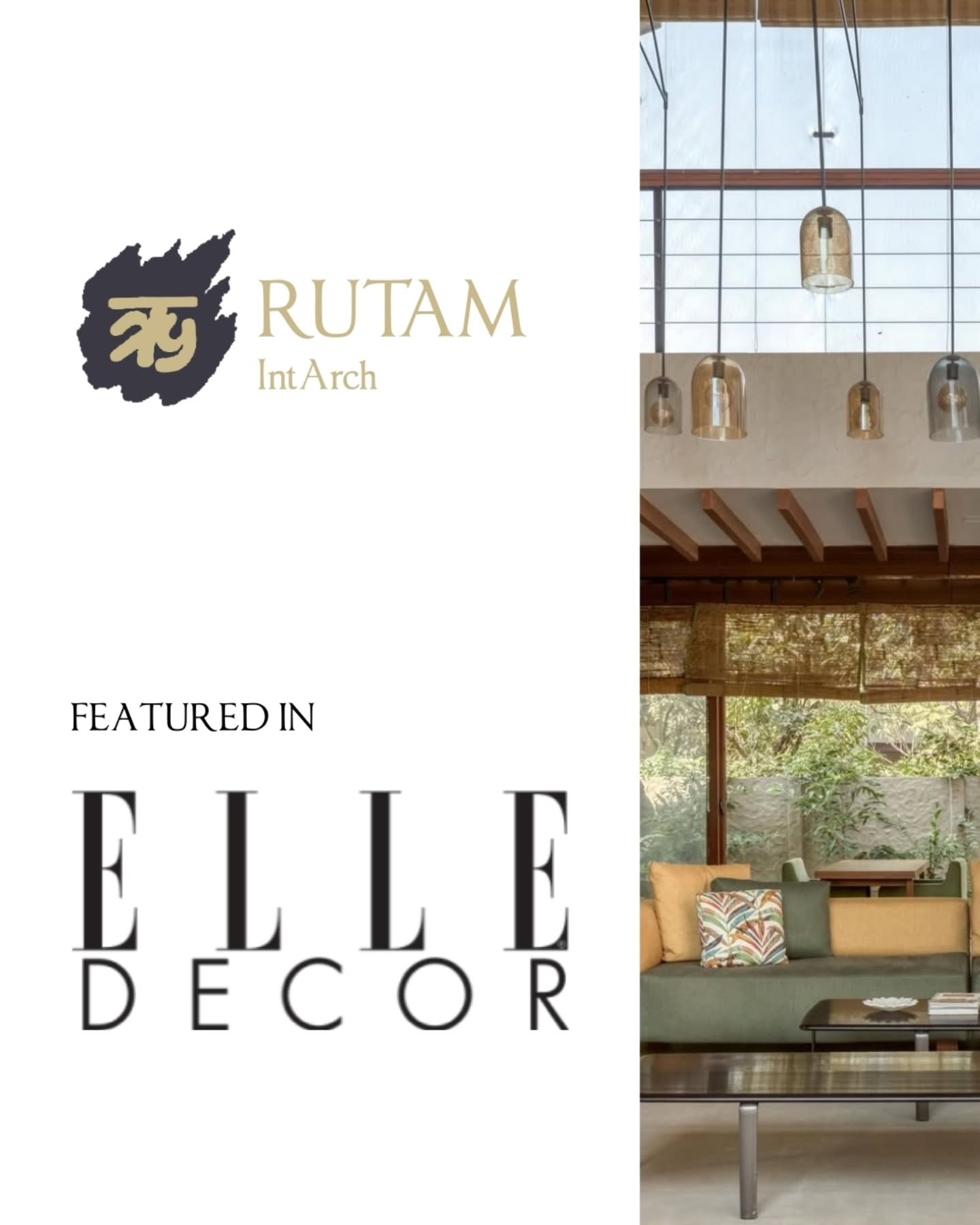 Rutam IntArch Facebook ad: Rutam Featured in @elledecorindia