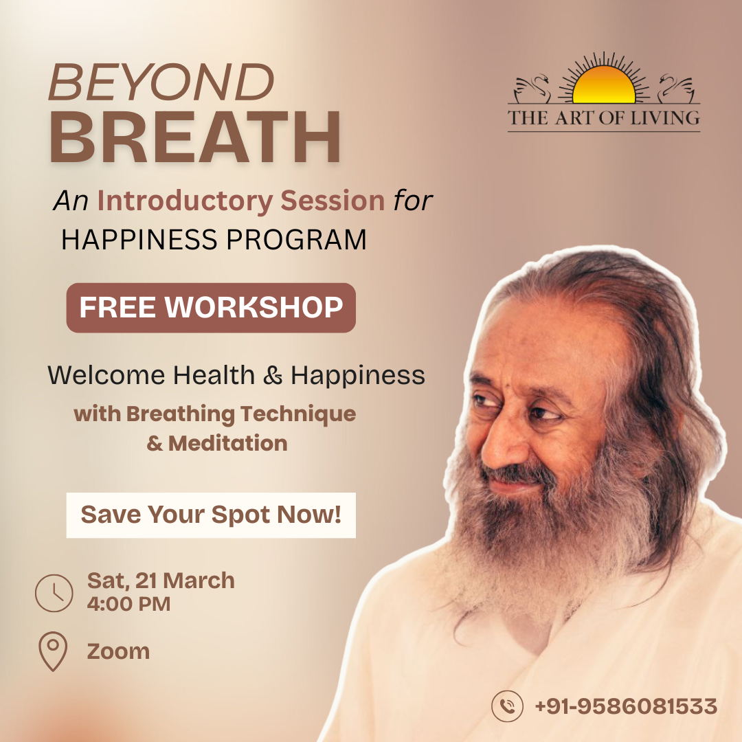 AkashAgarwal23 Facebook ad: Beyond Breath: A Free Introductory Session to Art of…