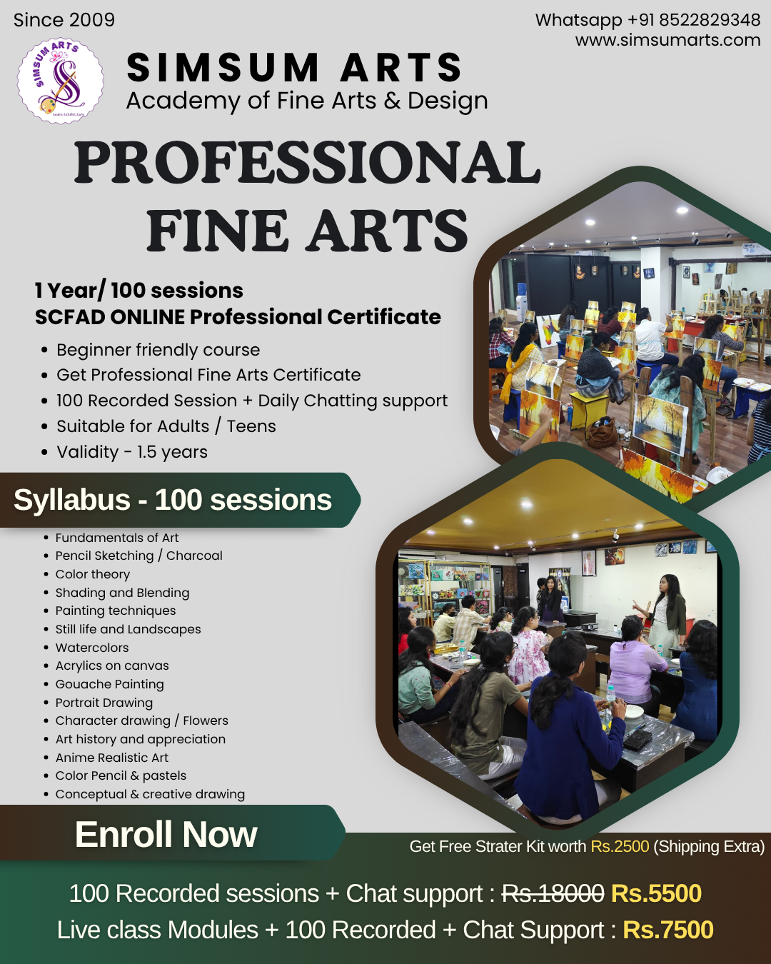 Simsum ARTS Facebook ad: SCFAD Certified Online Fine Arts Programs by Simsum…