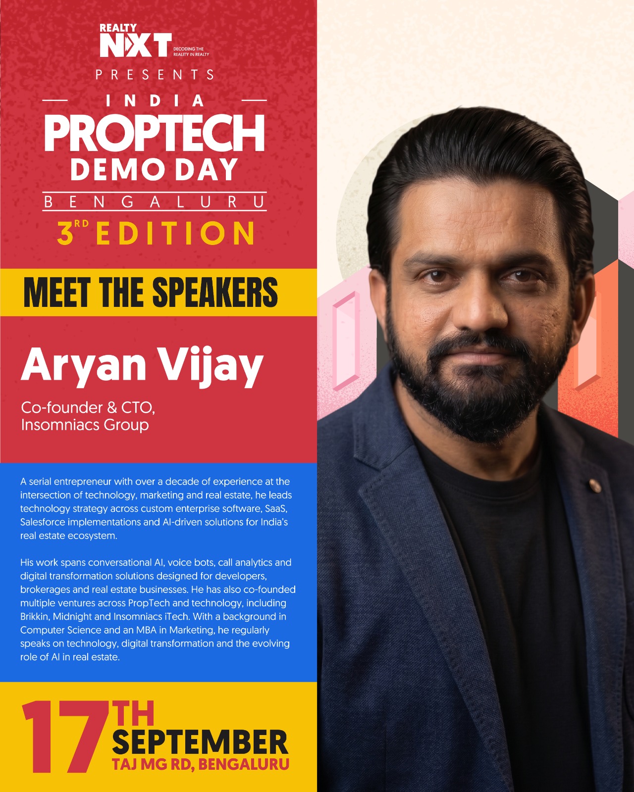 Realty NXT Facebook ad: | Itβs a pleasure to welcome Aryan Vijayβ¦