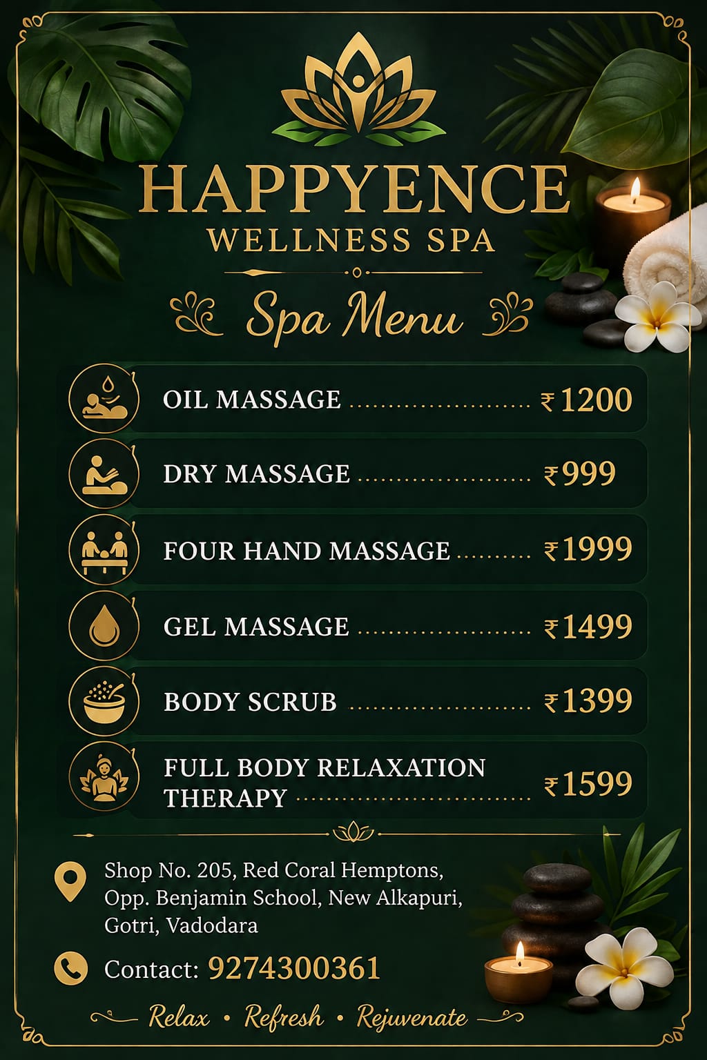 Happyence Wellness Spa Facebook ad from Jun 28, 2026