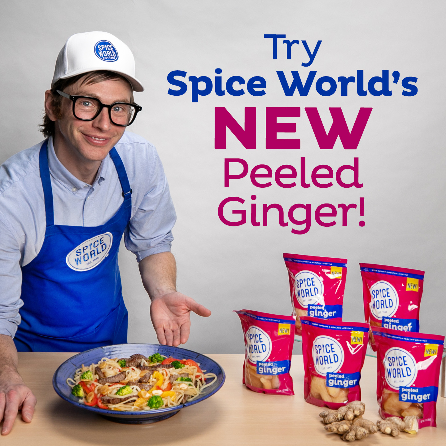 Spice World Facebook ad: Fresh Ginger, Ready When You Are