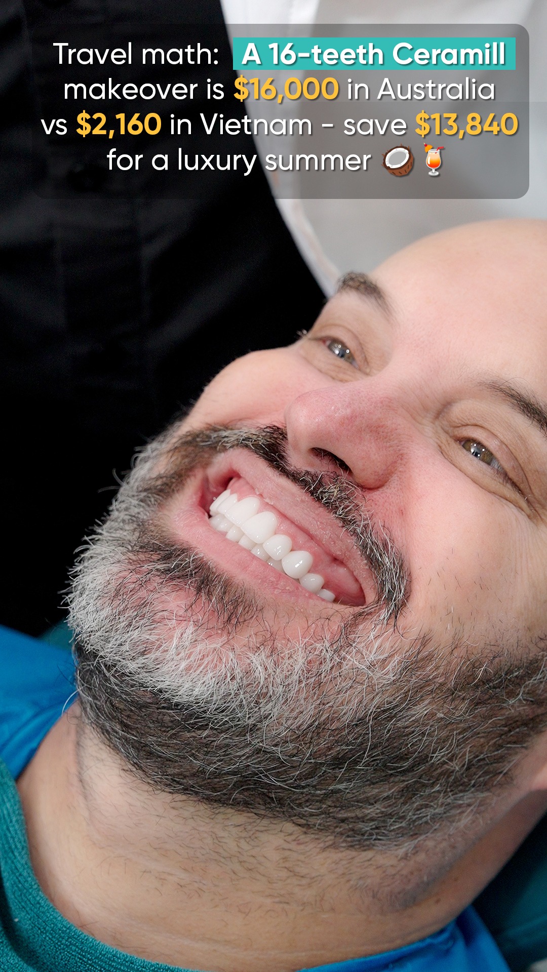 Delia International Dental Clinic Vietnam Facebook ad: $2,160 for 16 German Ceramill Zirconia Crowns