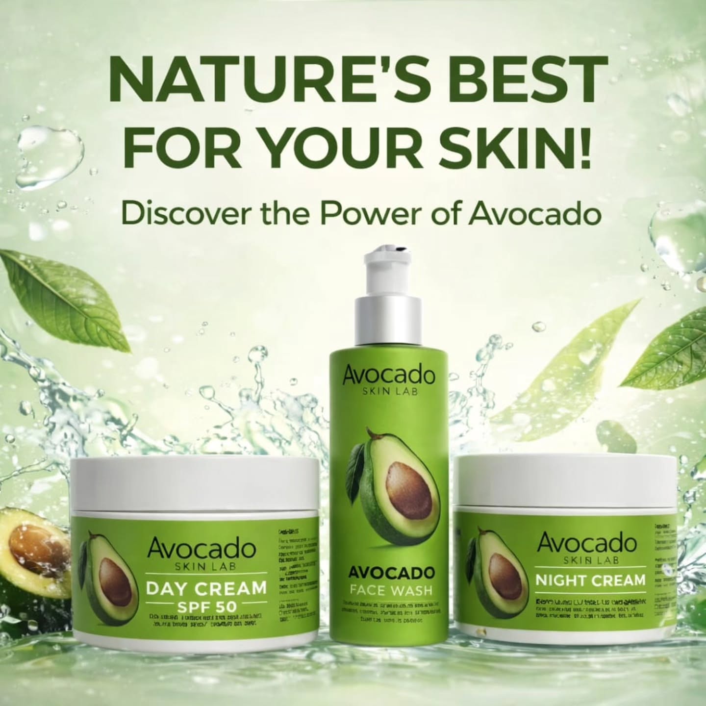 Avocado Skin Lab Facebook ad: Powerful natural ingredients.