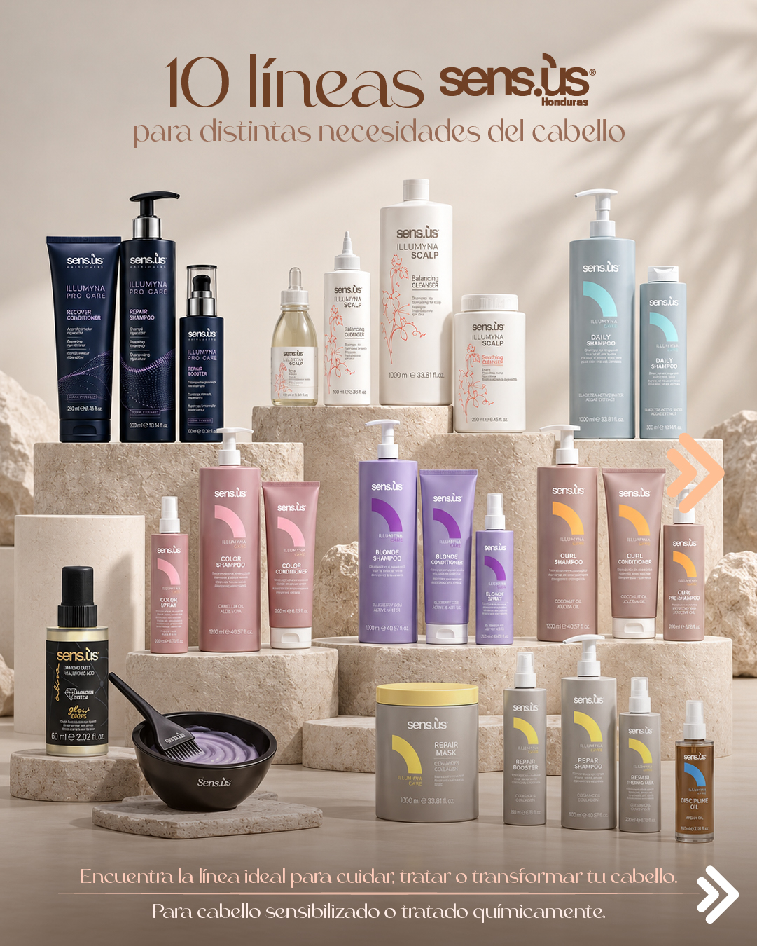 Sensus Honduras Facebook ad: Cada cabello tiene una necesidad distinta.