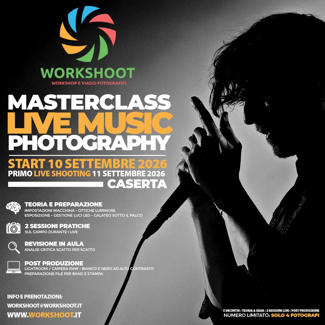 WorkShoot - WorkShop e Viaggi Fotografici Facebook ad: Masterclass Music Photography a Caserta