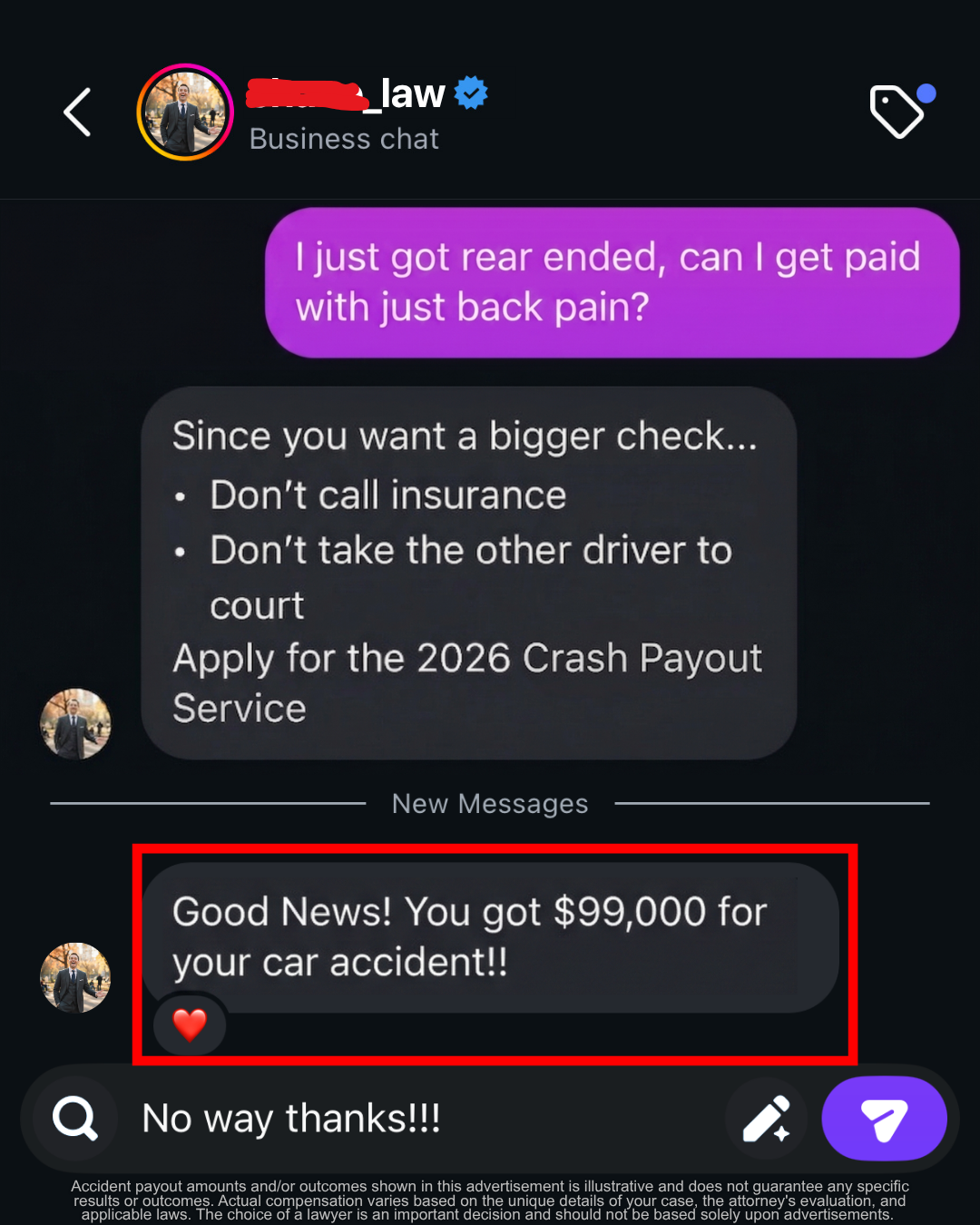 Accident Connect Facebook ad