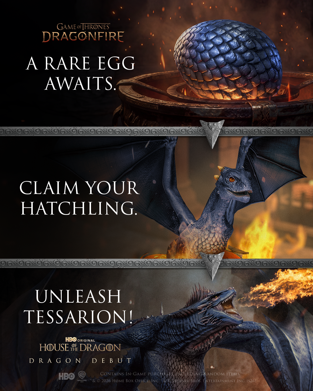 Game of Thrones: Dragonfire Facebook ad