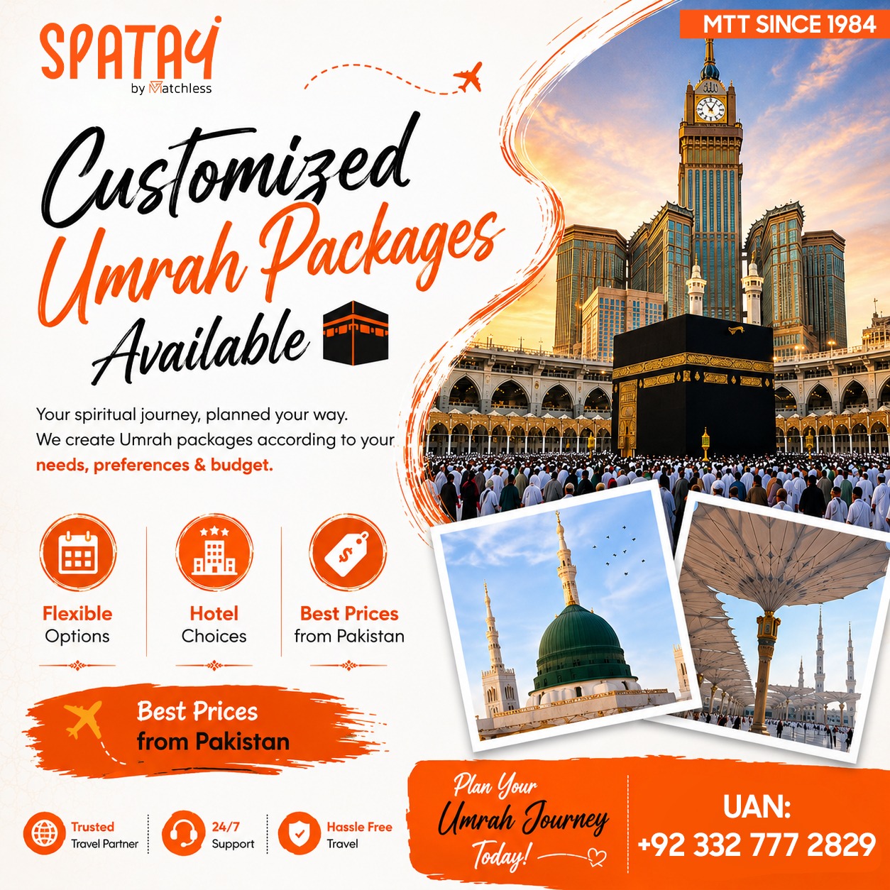Spatay by Matchless Facebook ad: Book Your Umrah Package Now