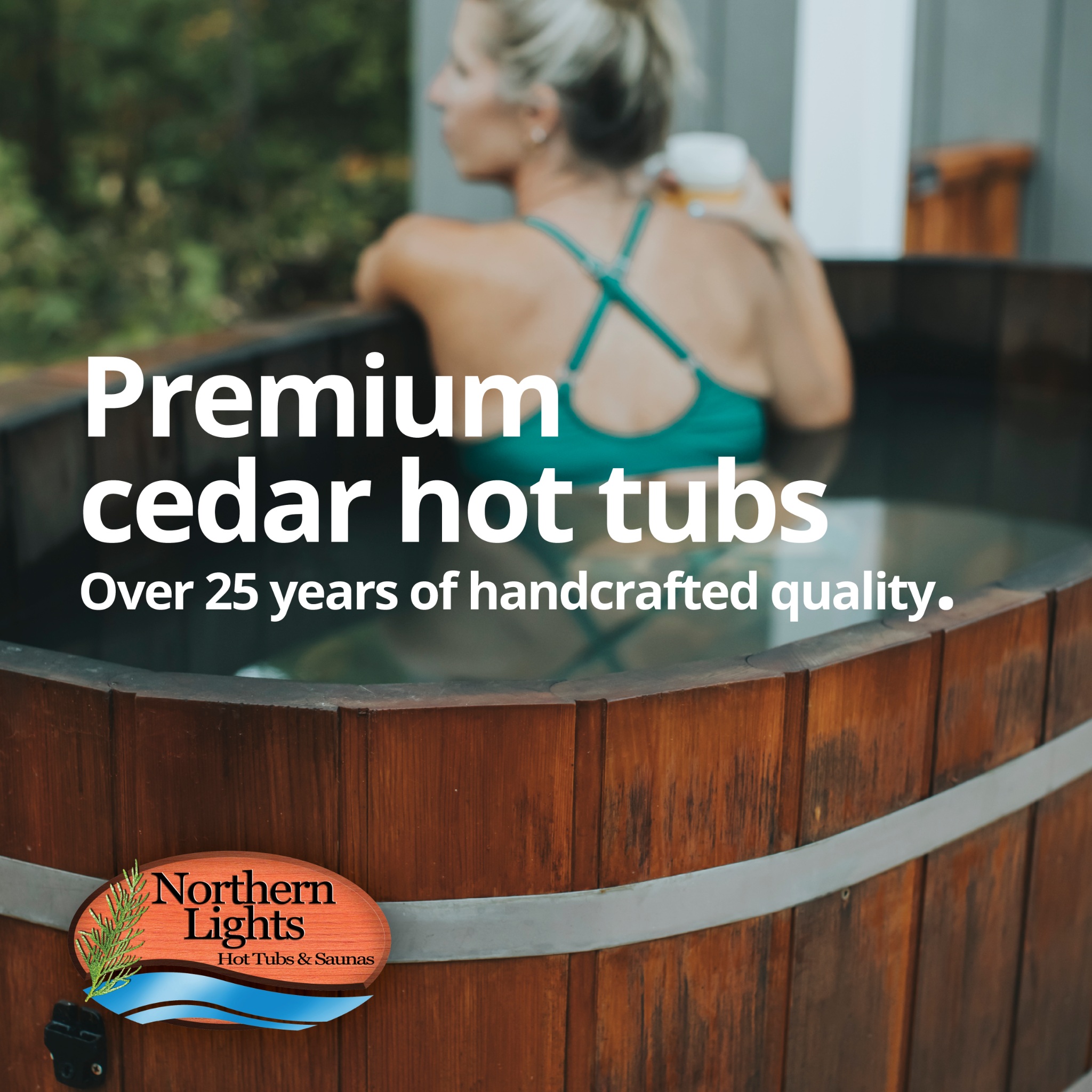 Northern Lights Cedar Tubs Facebook ad from Feb 14, 2025