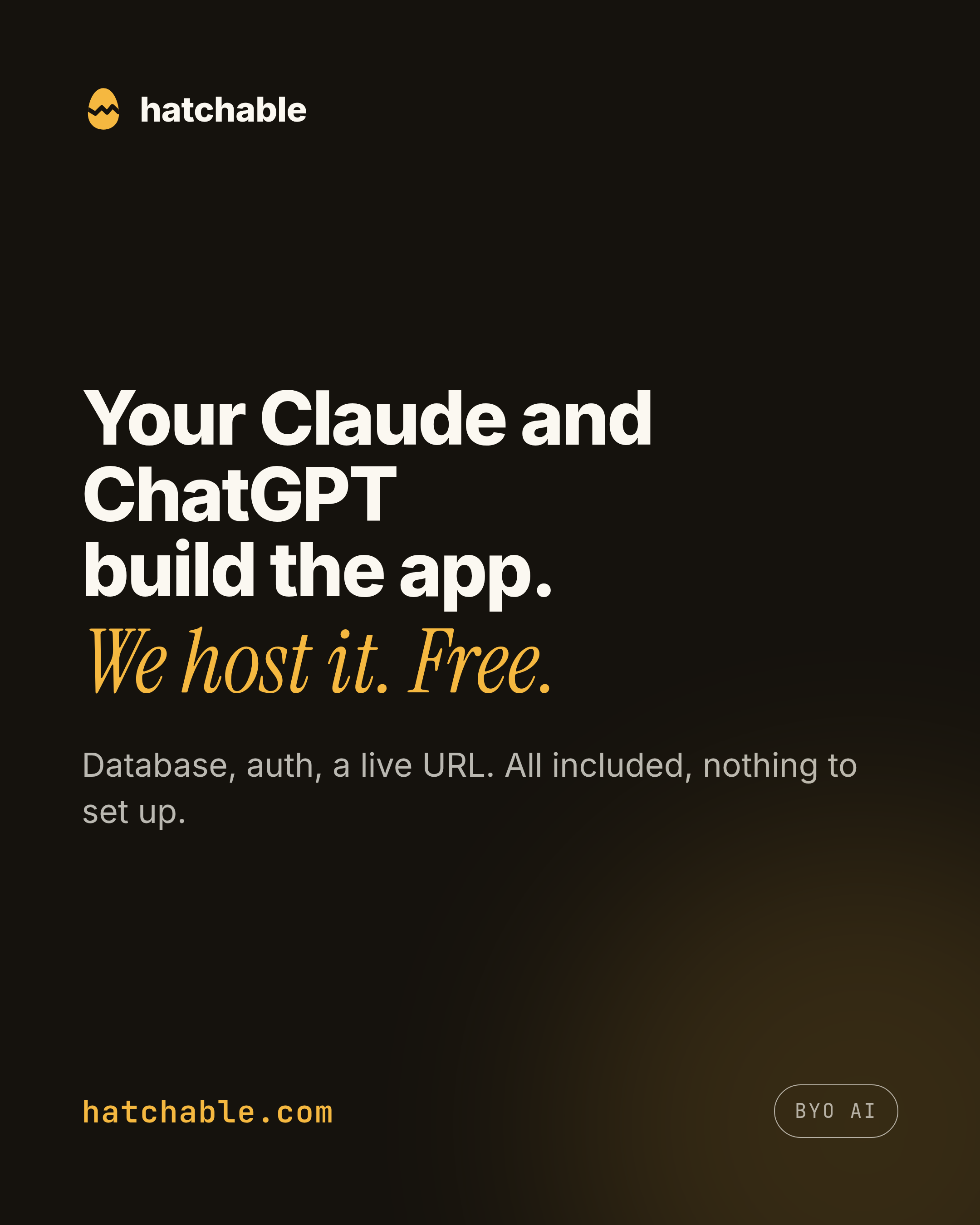 Hatchable Facebook ad: Describe the app. It's live.