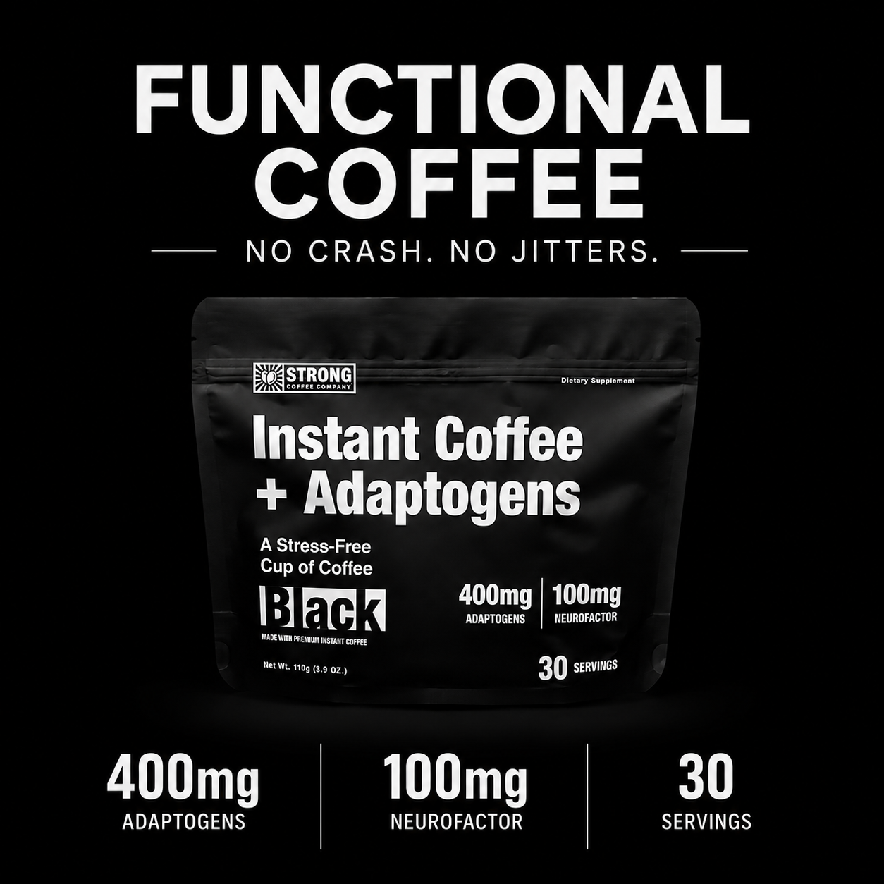 Strong Coffee Company Facebook ad: Coffee that's ACTUALLY good for you.