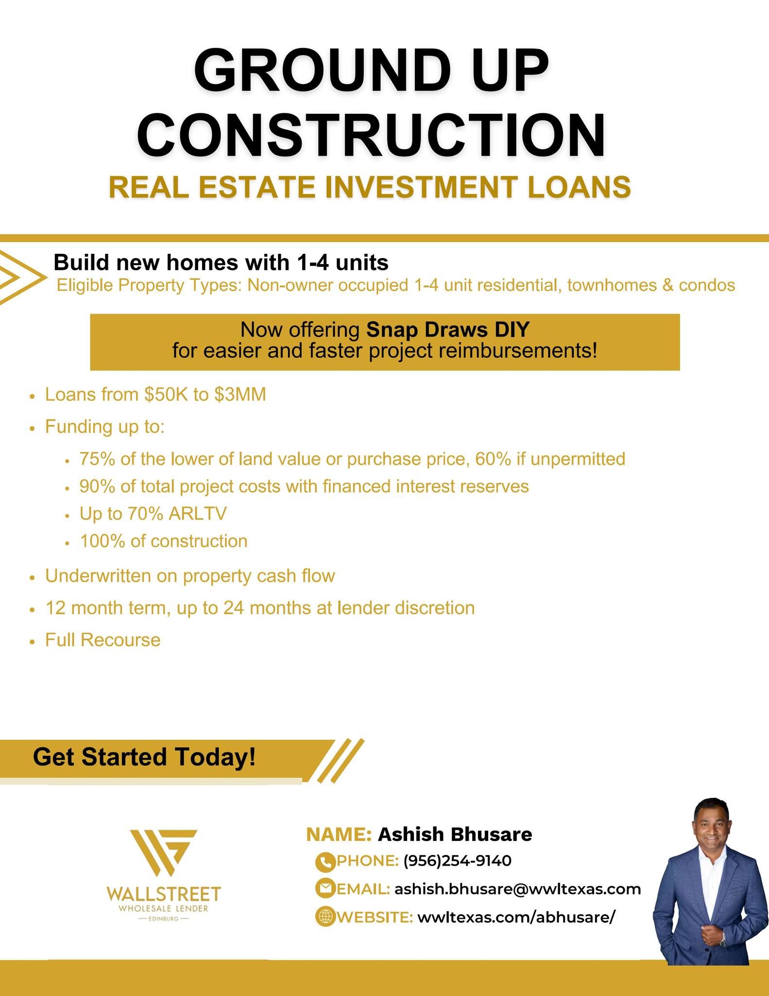 Ashish Bhusare - Wallstreet Wholesale Lender, LLC. NMLS# 1651358 Facebook ad