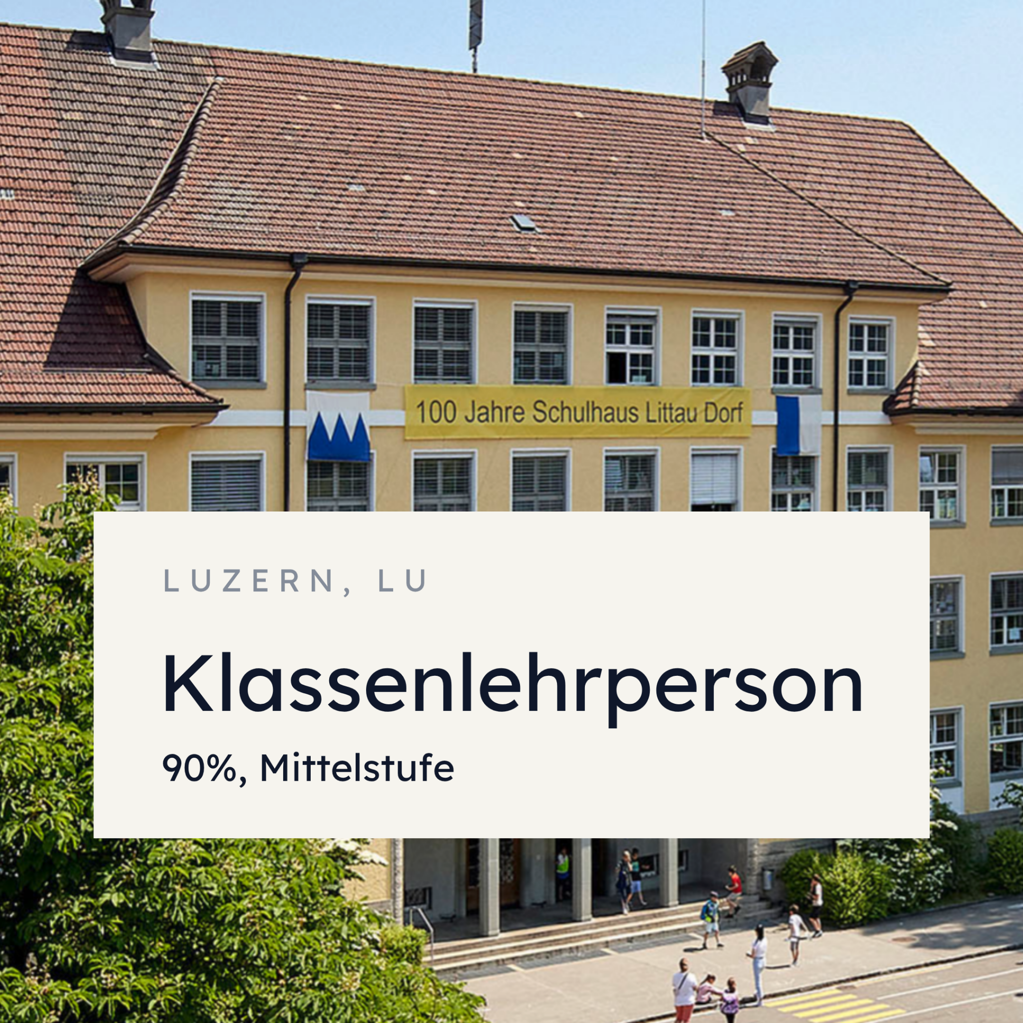 Epalero Facebook ad: Die Primarschule Littau Dorf sucht dich ab August…