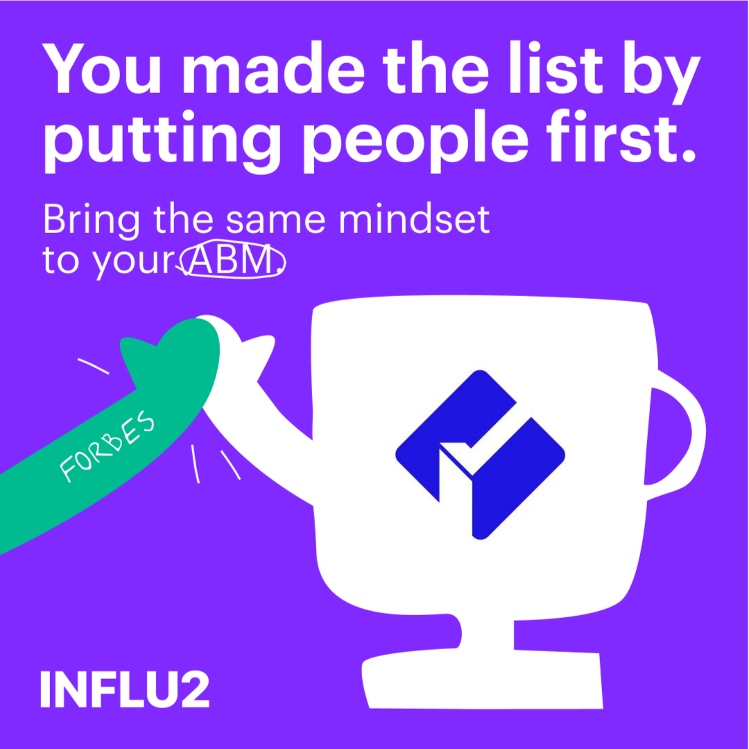 Influ2 x B2B marketing Facebook ad: Make ABM about people, not logos