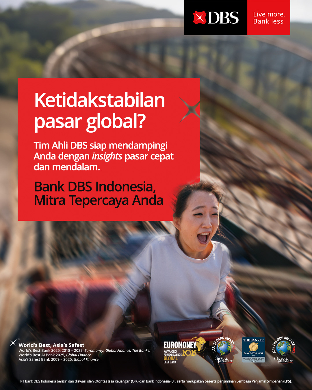 DBS Facebook ad: Di tengah pasar global yang bergejolak, tim ahli…